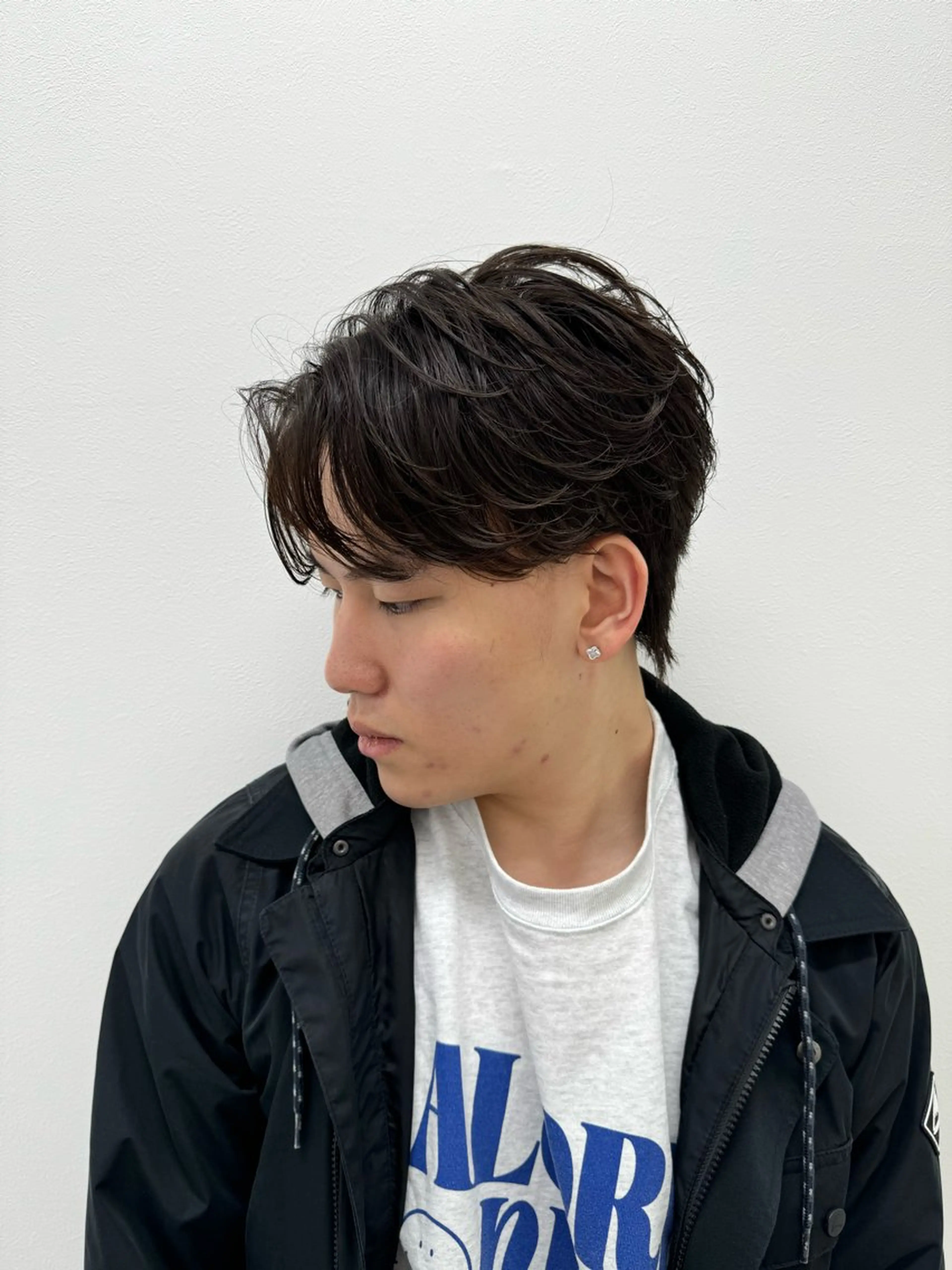 ショート カラー パーマ ヘアアレンジ メンズ センターパート メンズハイライト メンズメッシュ マッシュ メンズパーマ カット パーマ トリートメント ヘッドスパ ヘアセット 仕上がり満足度No. 1🔥BLUCK🔥のヘアスタイル