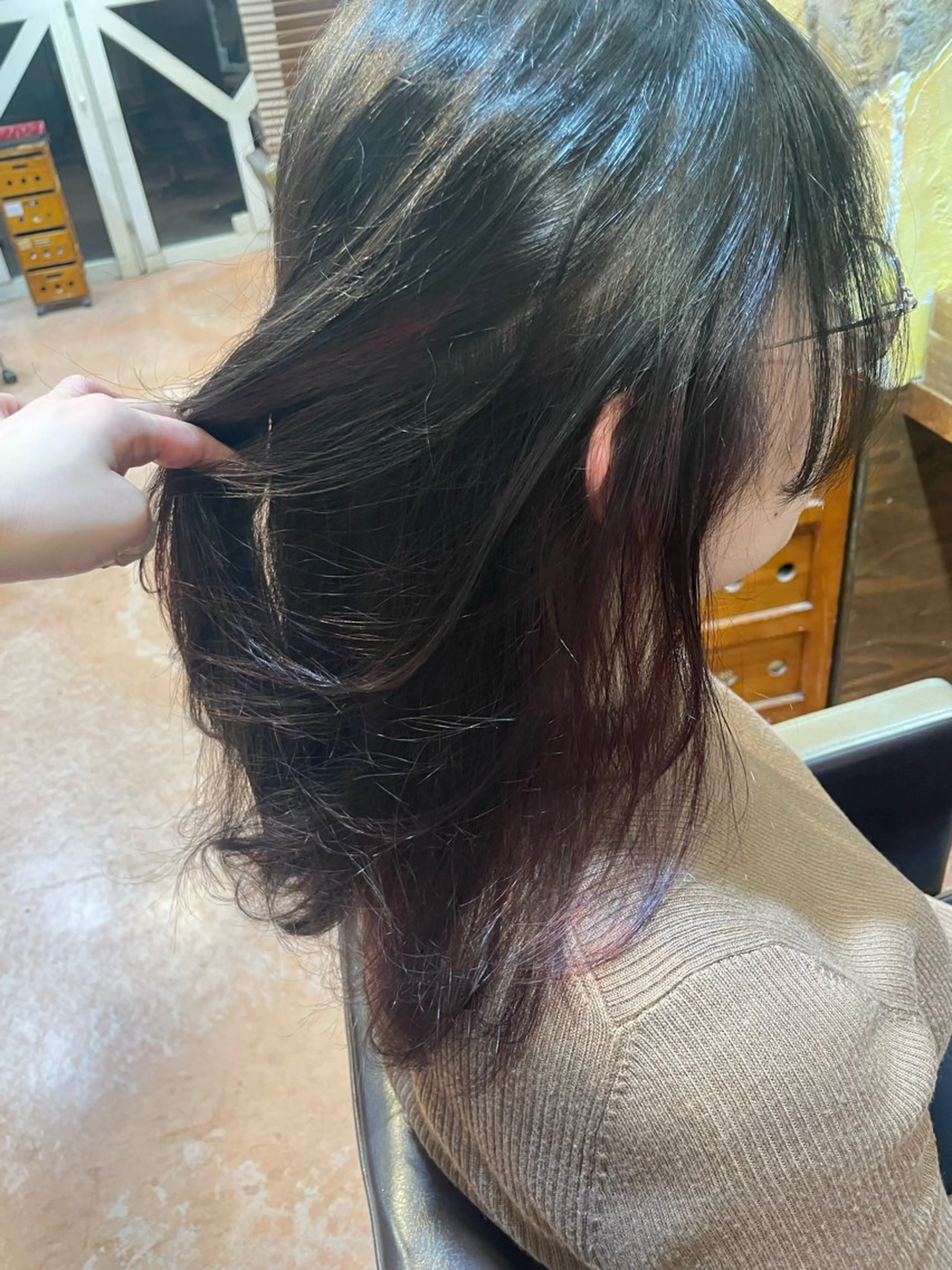 カラー ピンクカラー ar北千住 あやみのヘアスタイル
