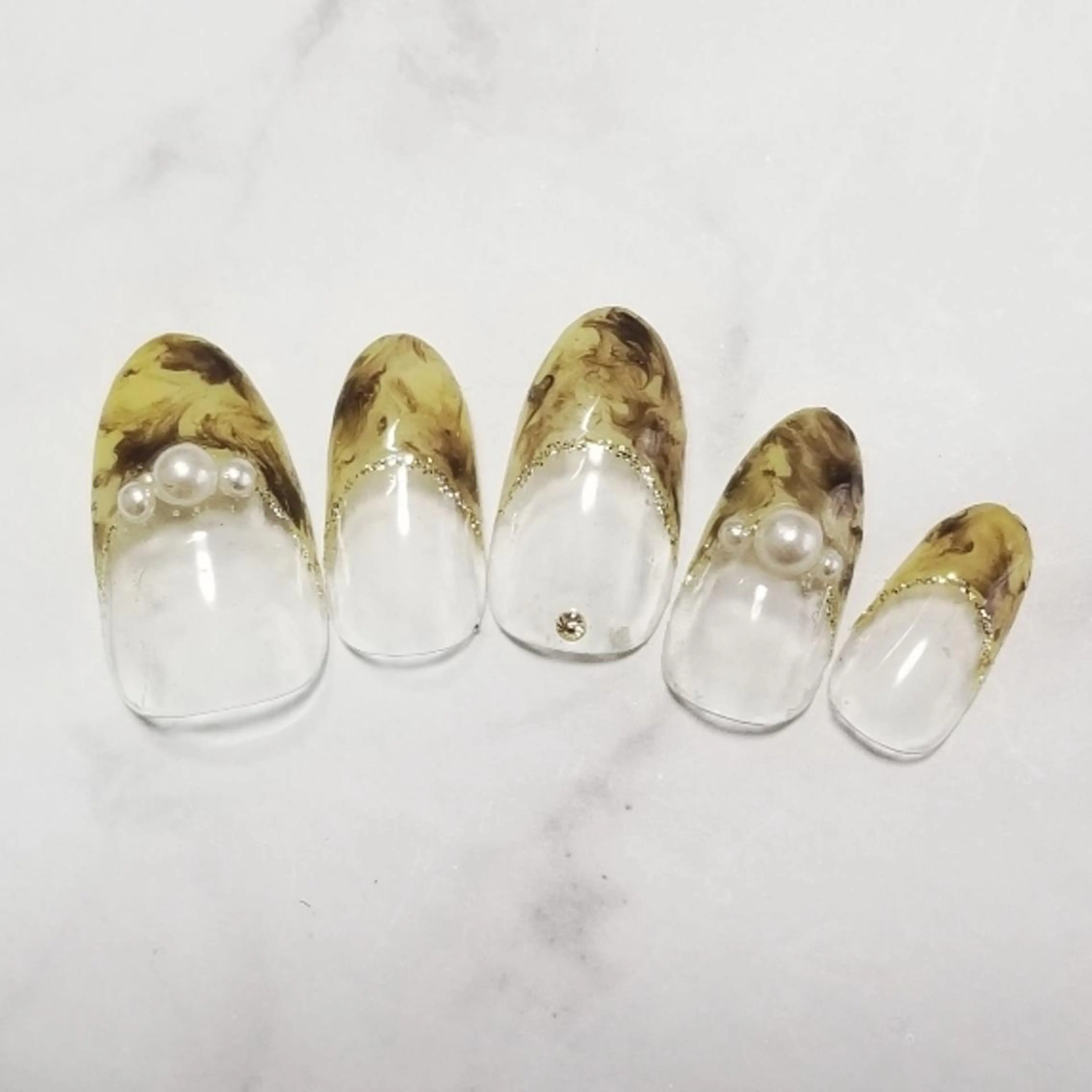 ネイル フレンチネイル 大理石ネイル(マーブル) 博多ネイル ｍｉｍｉのネイルデザイン