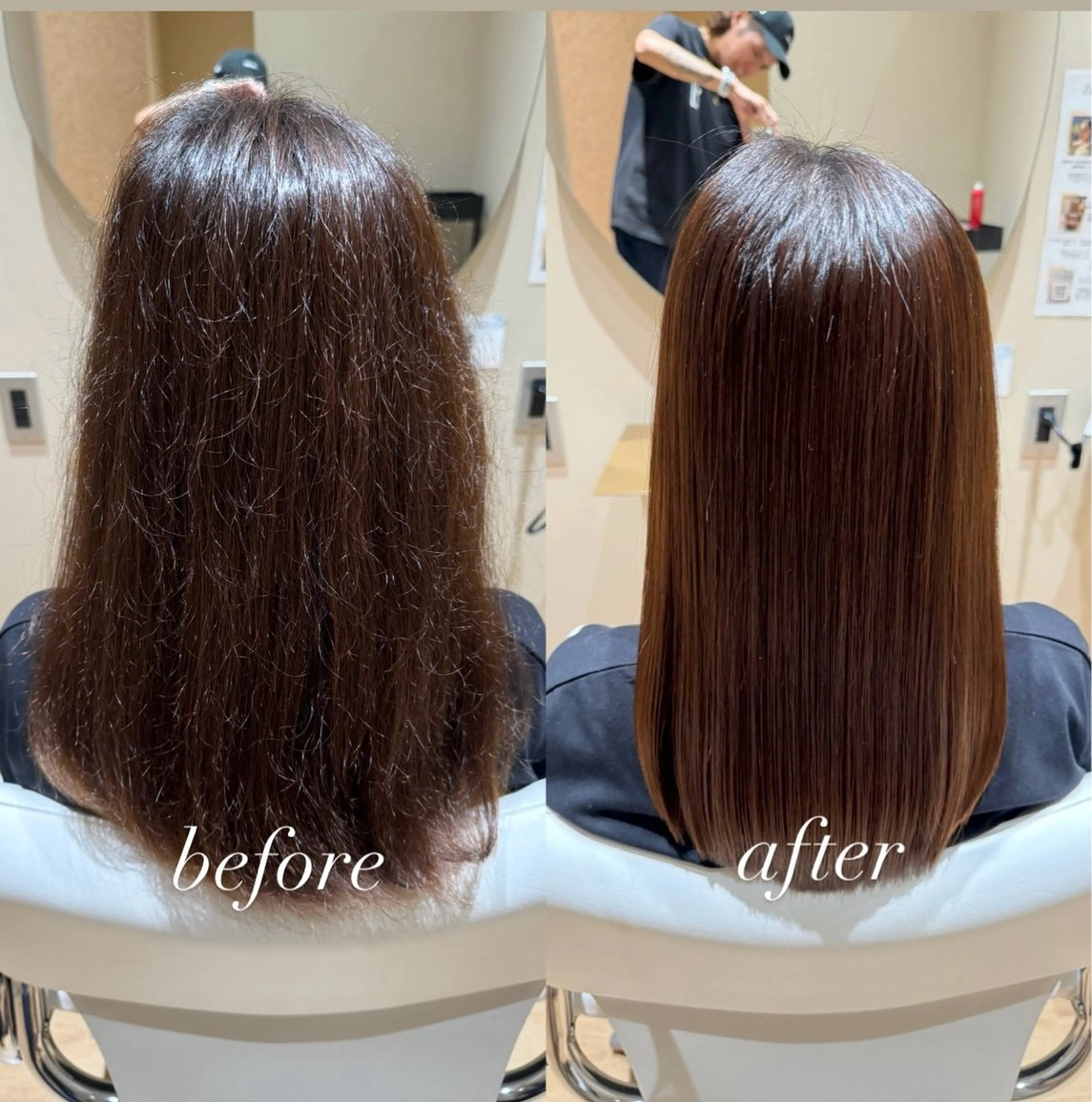 セミロング 縮毛矯正 カット 縮毛矯正 トリートメント 🥇美髪特化🥇 店長✨ミヨカワのヘアスタイル