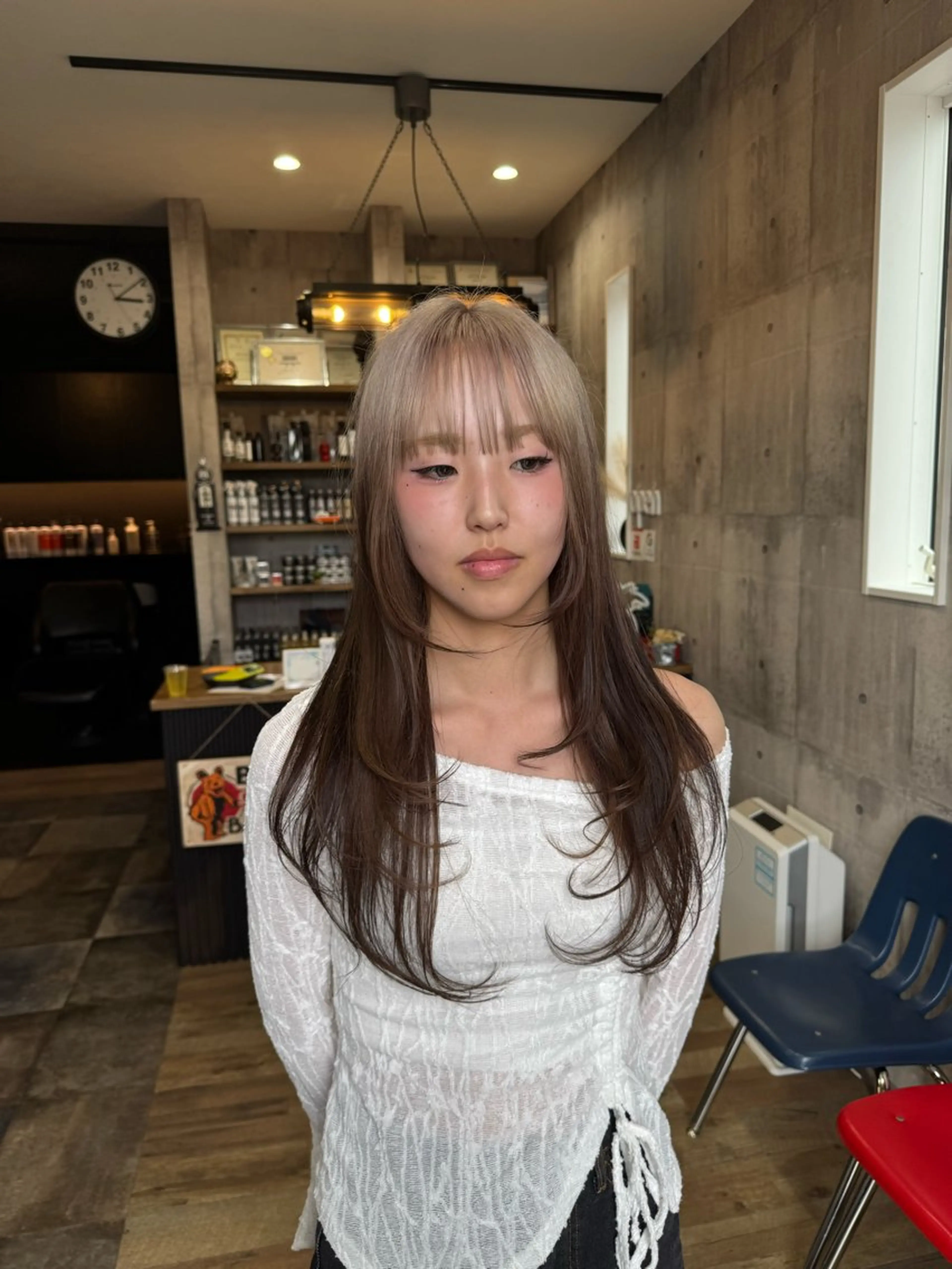 ロング レイヤーカット ヘアカラー レイヤーカット匠 イソザキノリユキのヘアスタイル