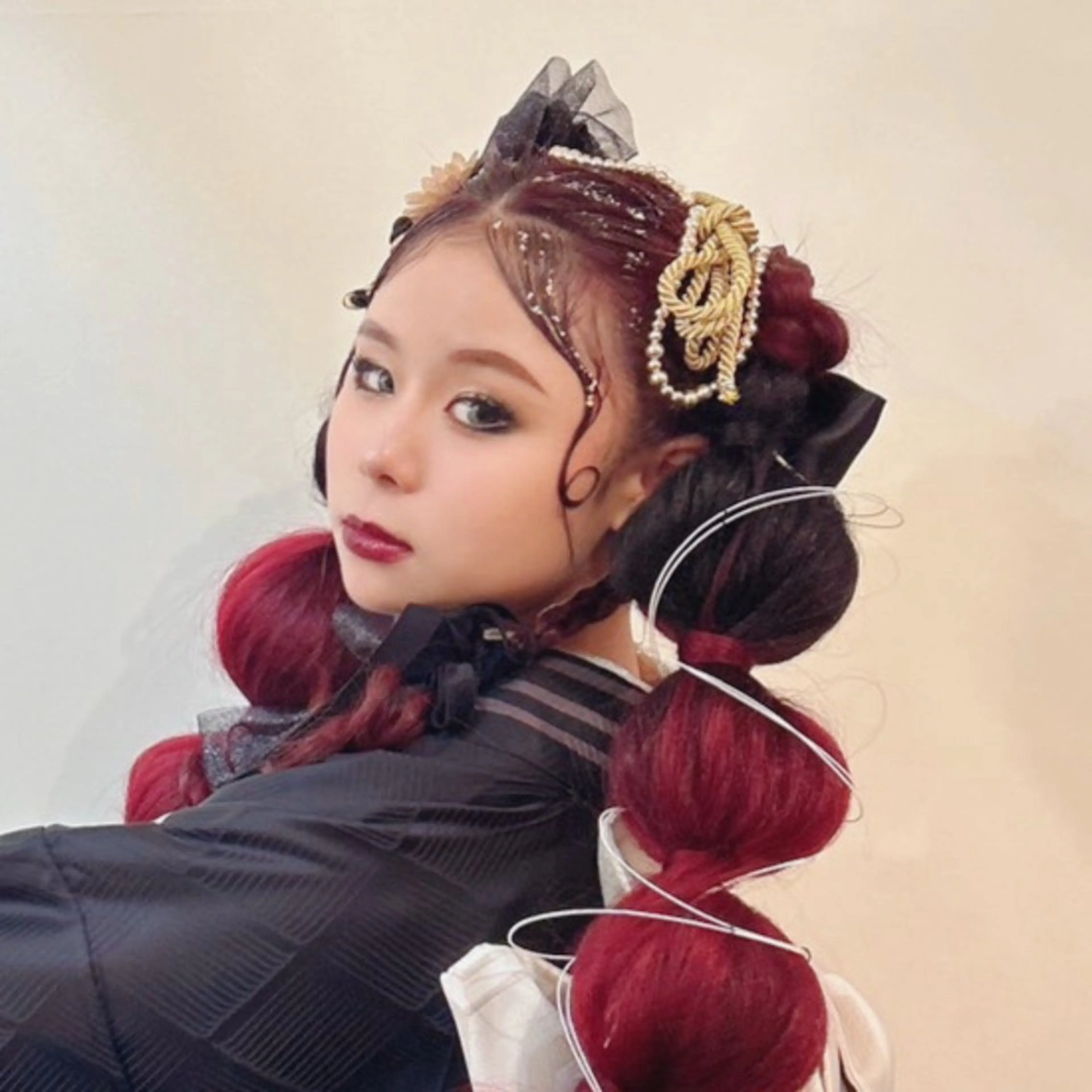 ロング ヘアアレンジ 成人式 エクステ 小顔カット 古沢 みづきのヘアスタイル