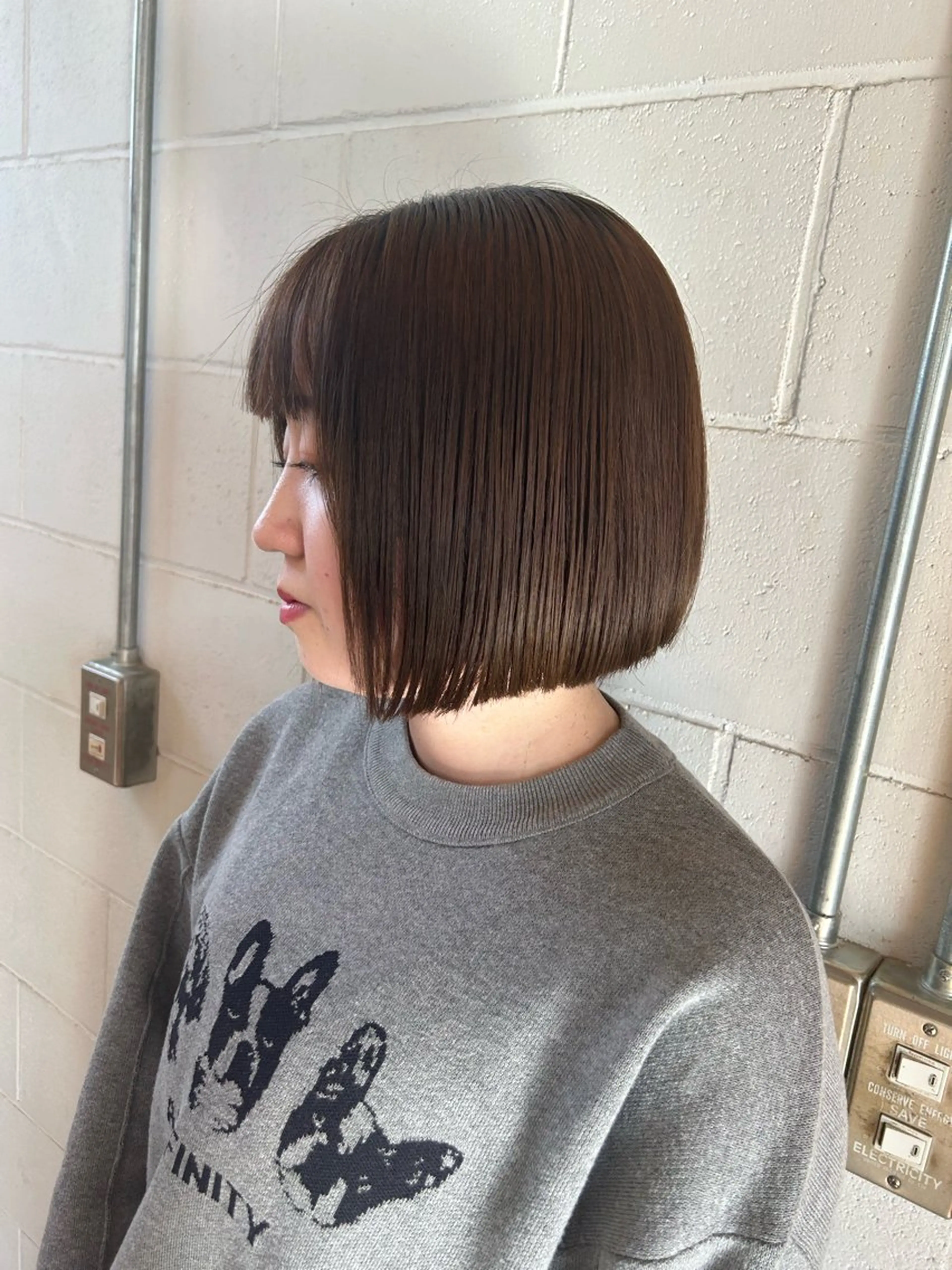 ショート カラー 切りっぱなしボブ ボブ hina💟 透明感カラーのヘアスタイル