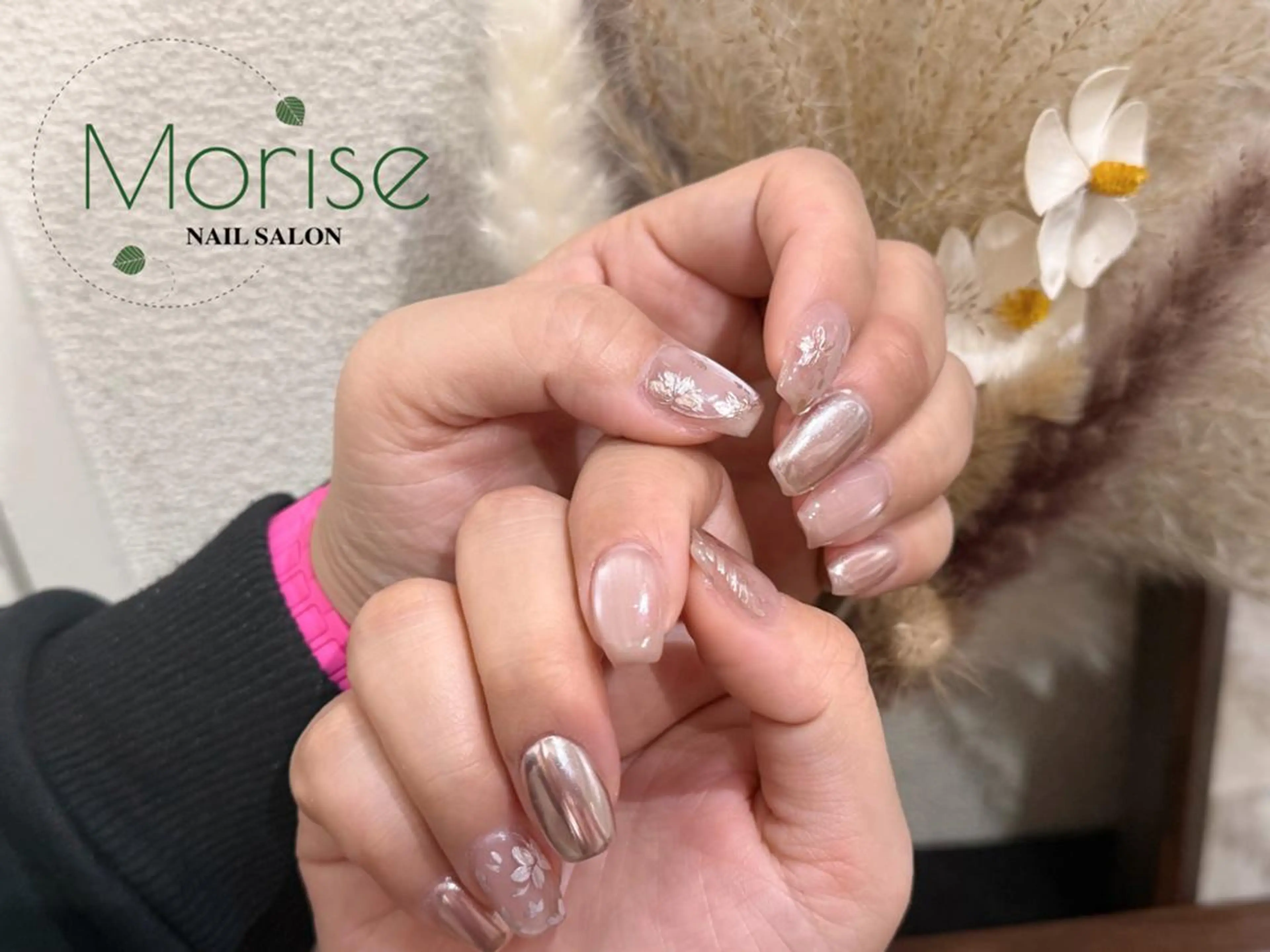 ネイル 長さ出し フレンチネイル ジェルネイル ガラスフレンチ 韓国ネイル MoriseNail Jr研修💜イシダのネイルデザイン