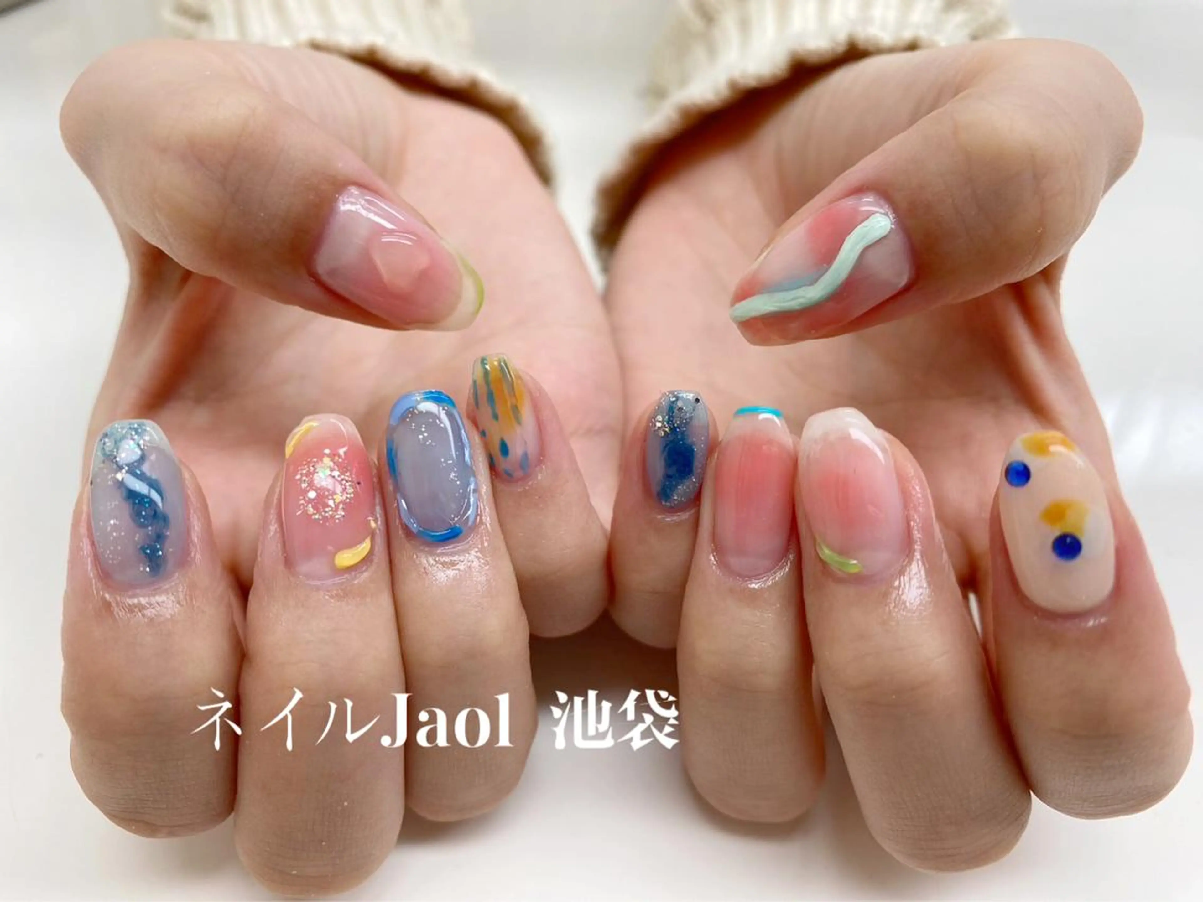 ミディアム ハンドネイル ネイルJaol 池袋のネイルデザイン
