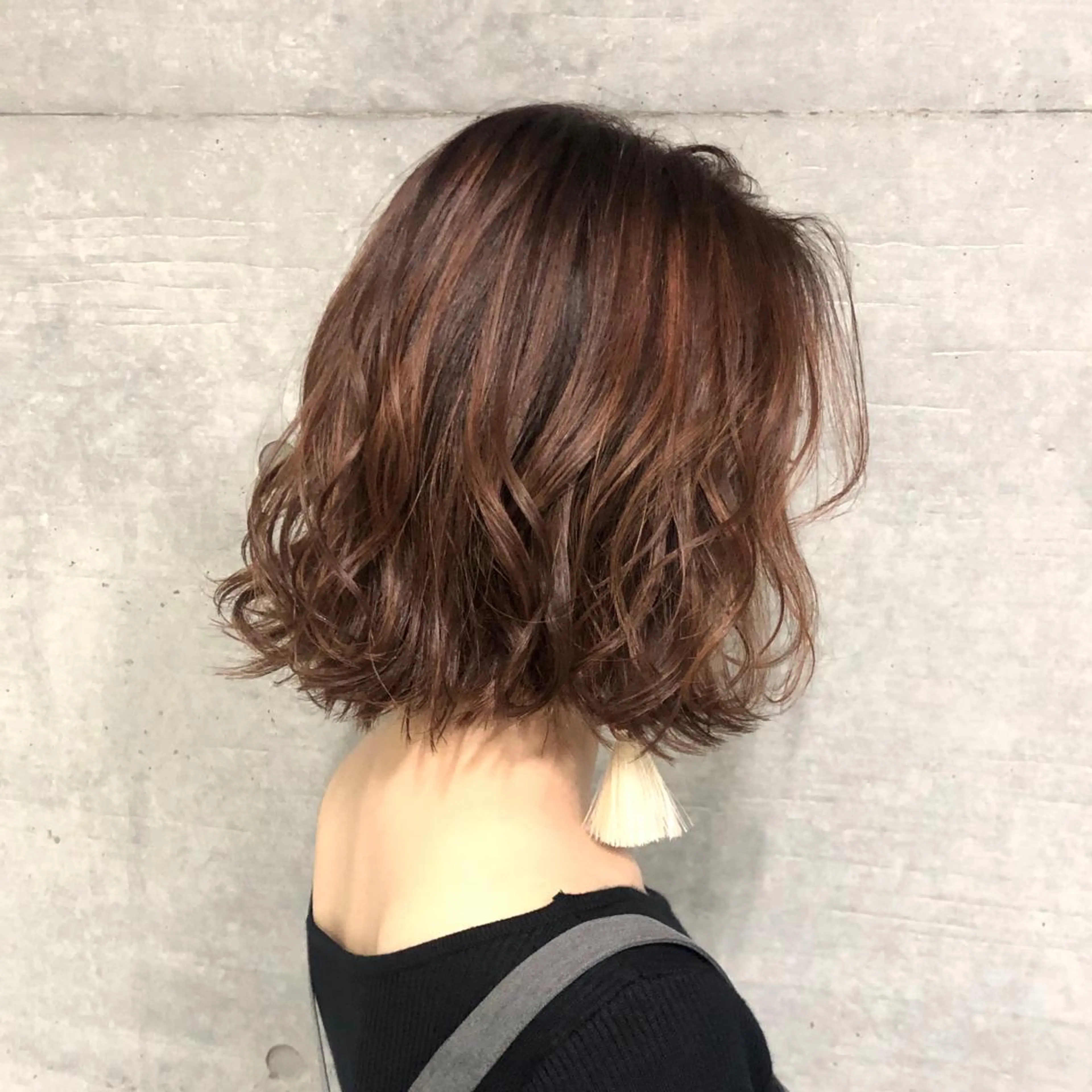 ミディアム カラー ハイライトカラー オレンジ ハイライト 卒業式お呼ばれ🕊️ ヘアセット✴︎ミキのヘアスタイル