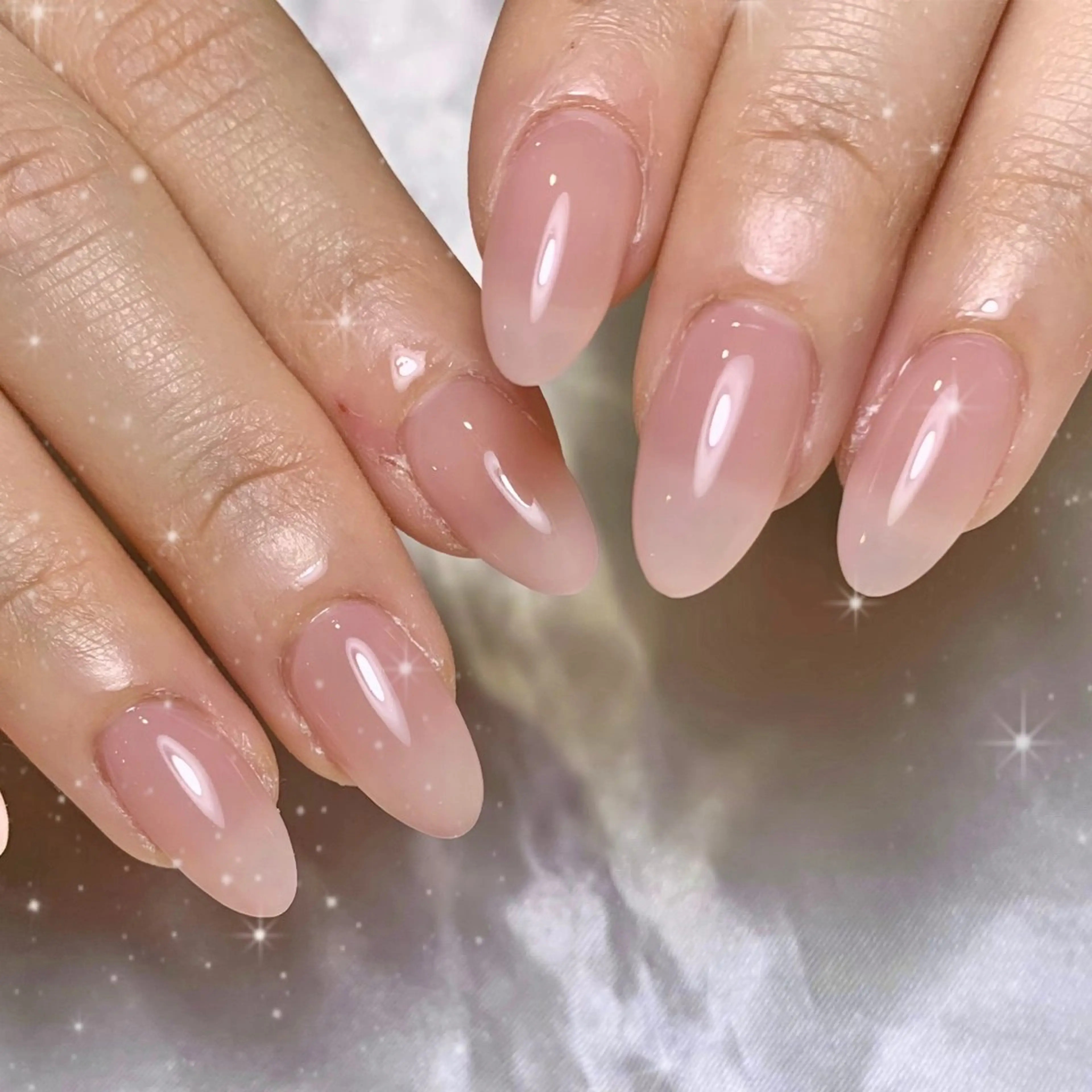 ネイル 長さ出し ワンカラーネイル mofie🤍ユミ/ 恵比寿/パラジェルのネイルデザイン