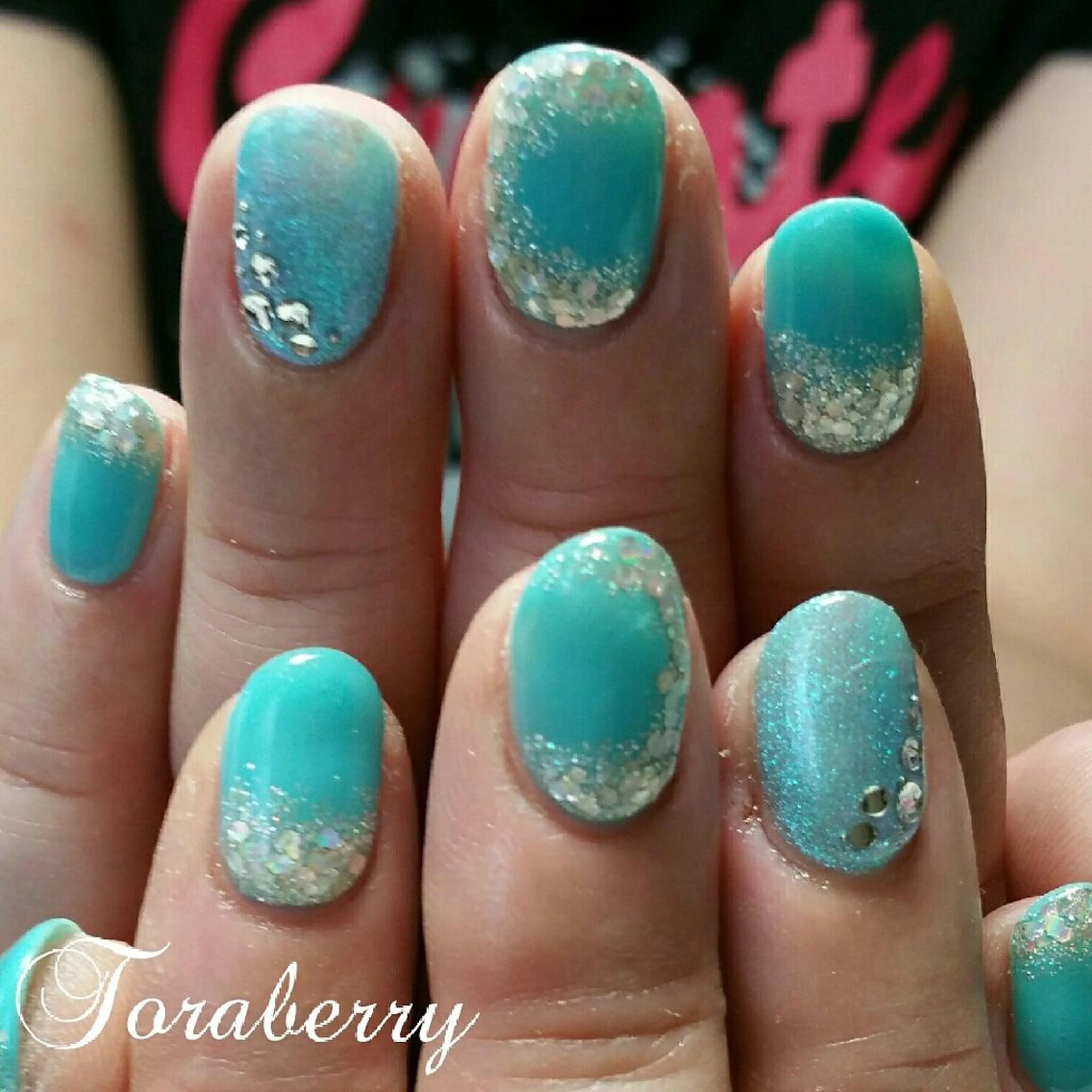 ネイル ブルー 持ち込み ネイリスト なつみのネイルデザイン