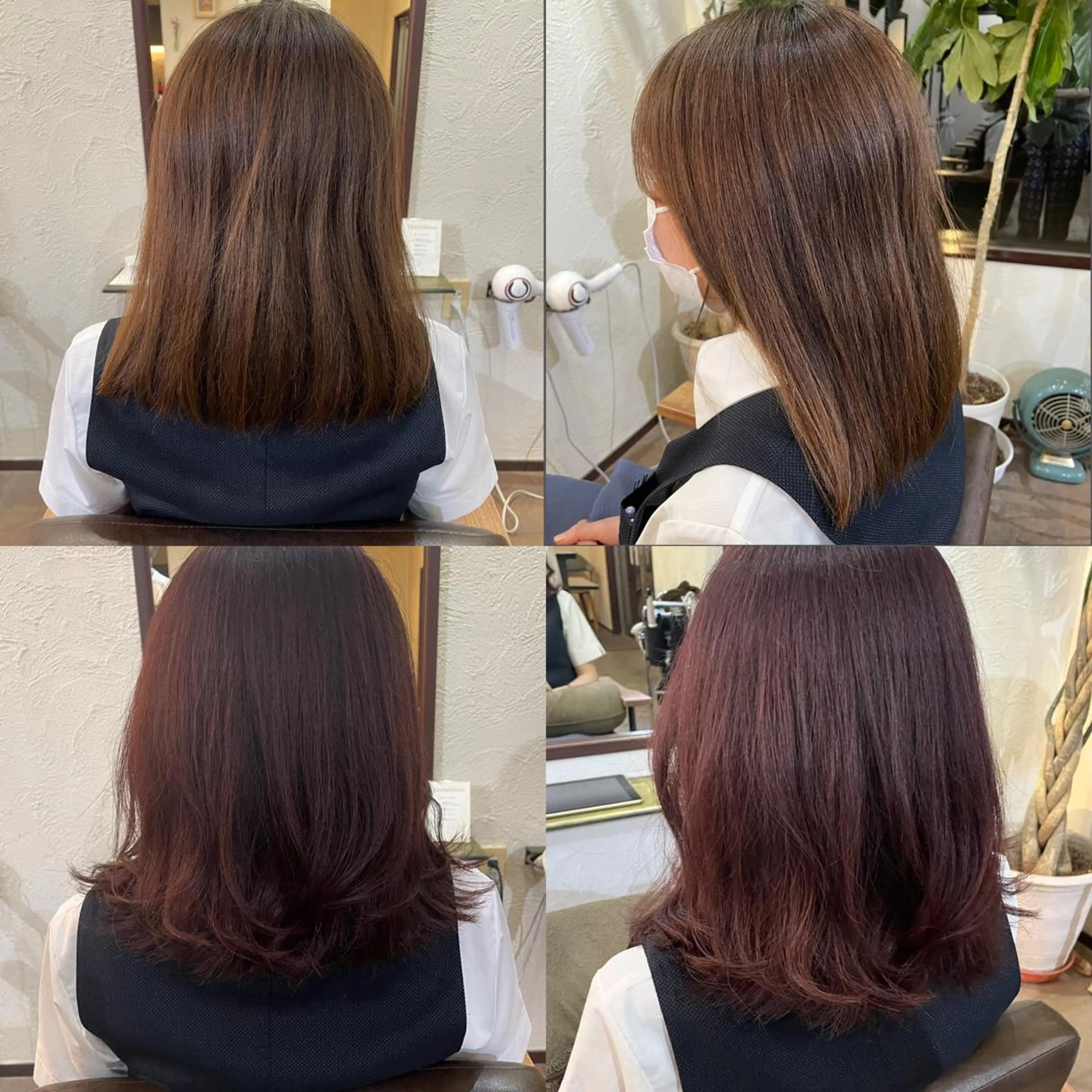 ミディアム カラー ピンクカラー 箱守 さやかのヘアスタイル