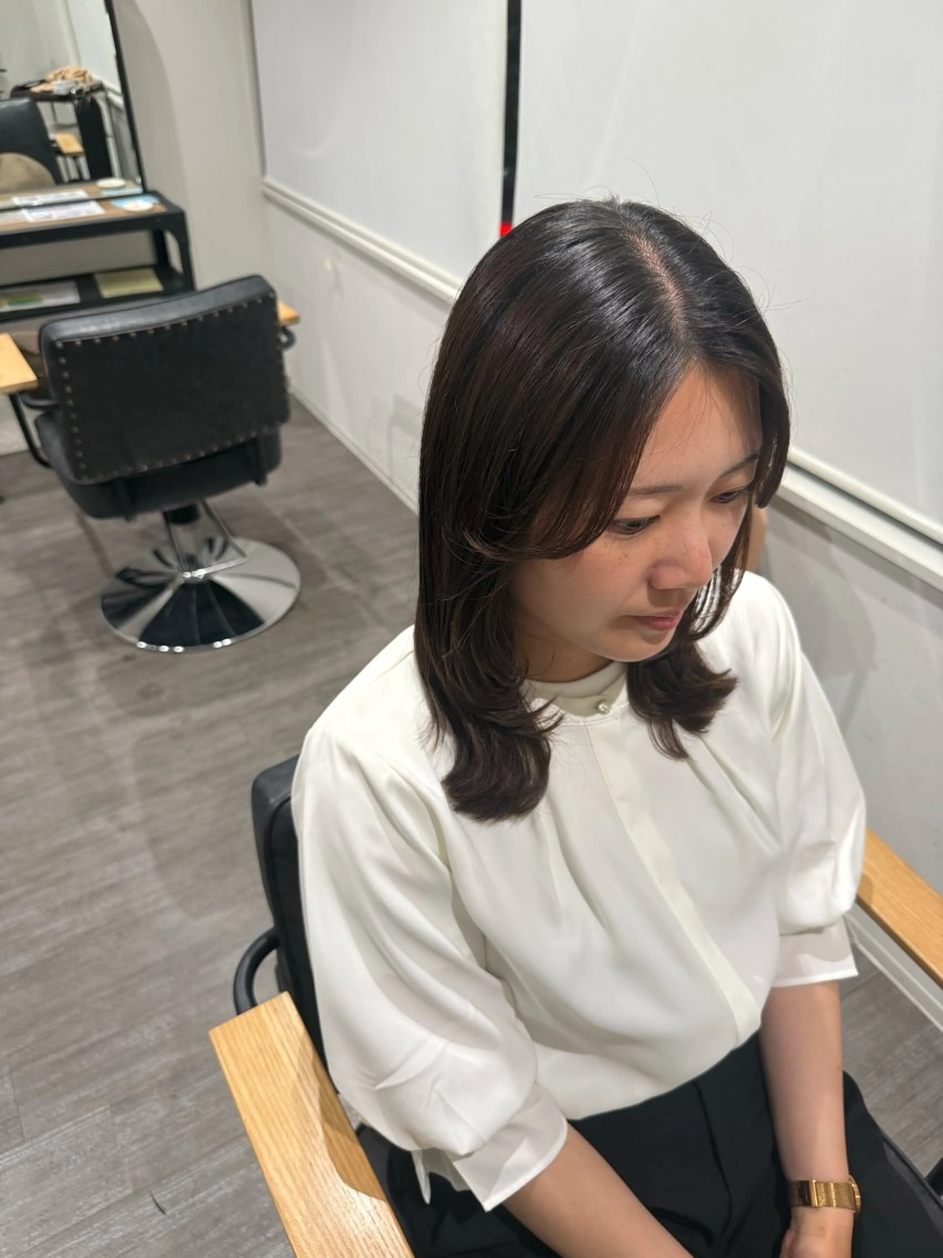 ミディアム レイヤーカット カット トリートメント 艶髪レイヤー上田 紗也🇰🇷💗のヘアスタイル