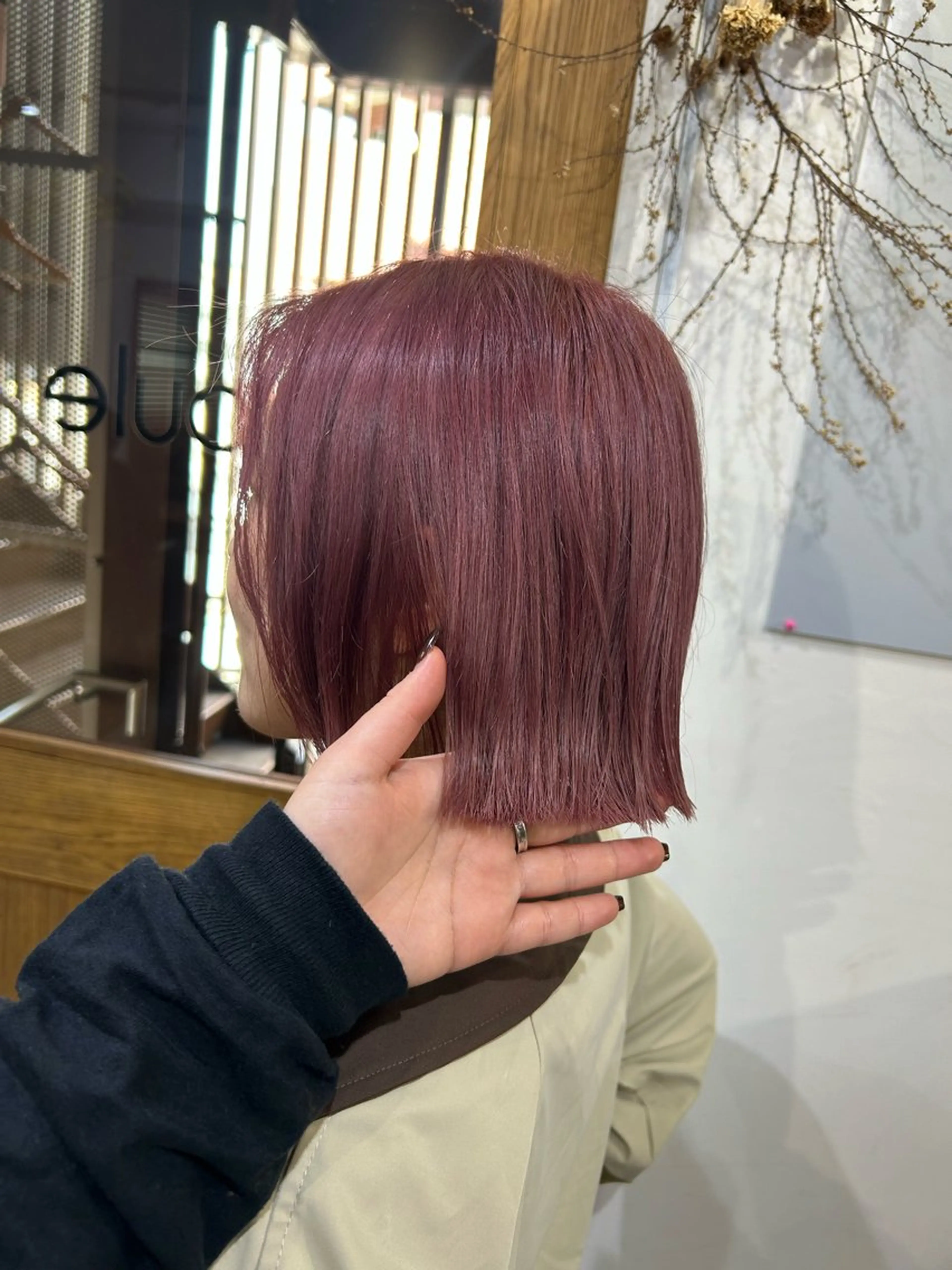 ショート ピンクラベンダー ヘアカラー 新宿×扱いやすいボブ /ボブ専門TAMEのヘアスタイル