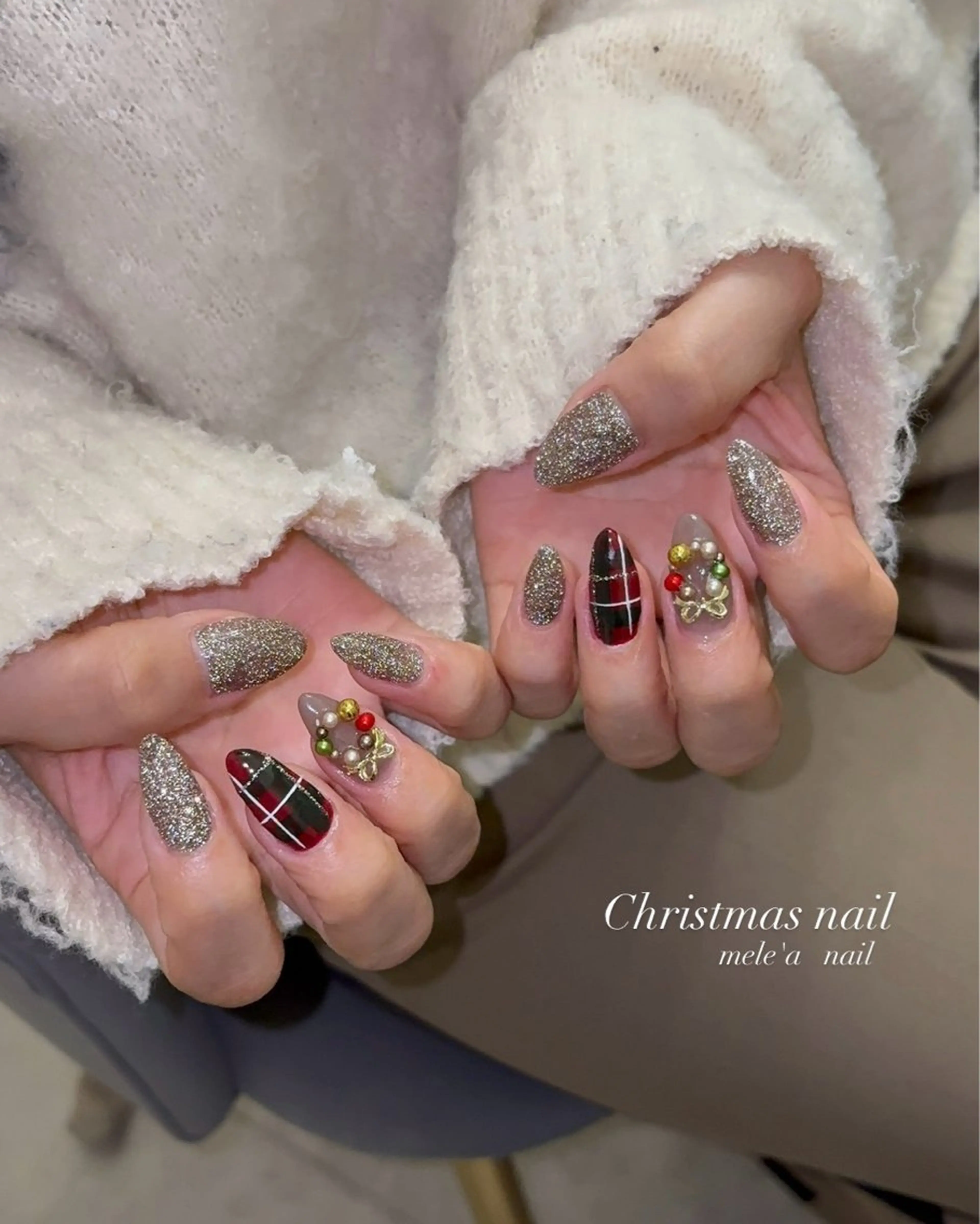 ネイル フラッシュネイル 冬ネイル クリスマス miho meléanailのネイルデザイン