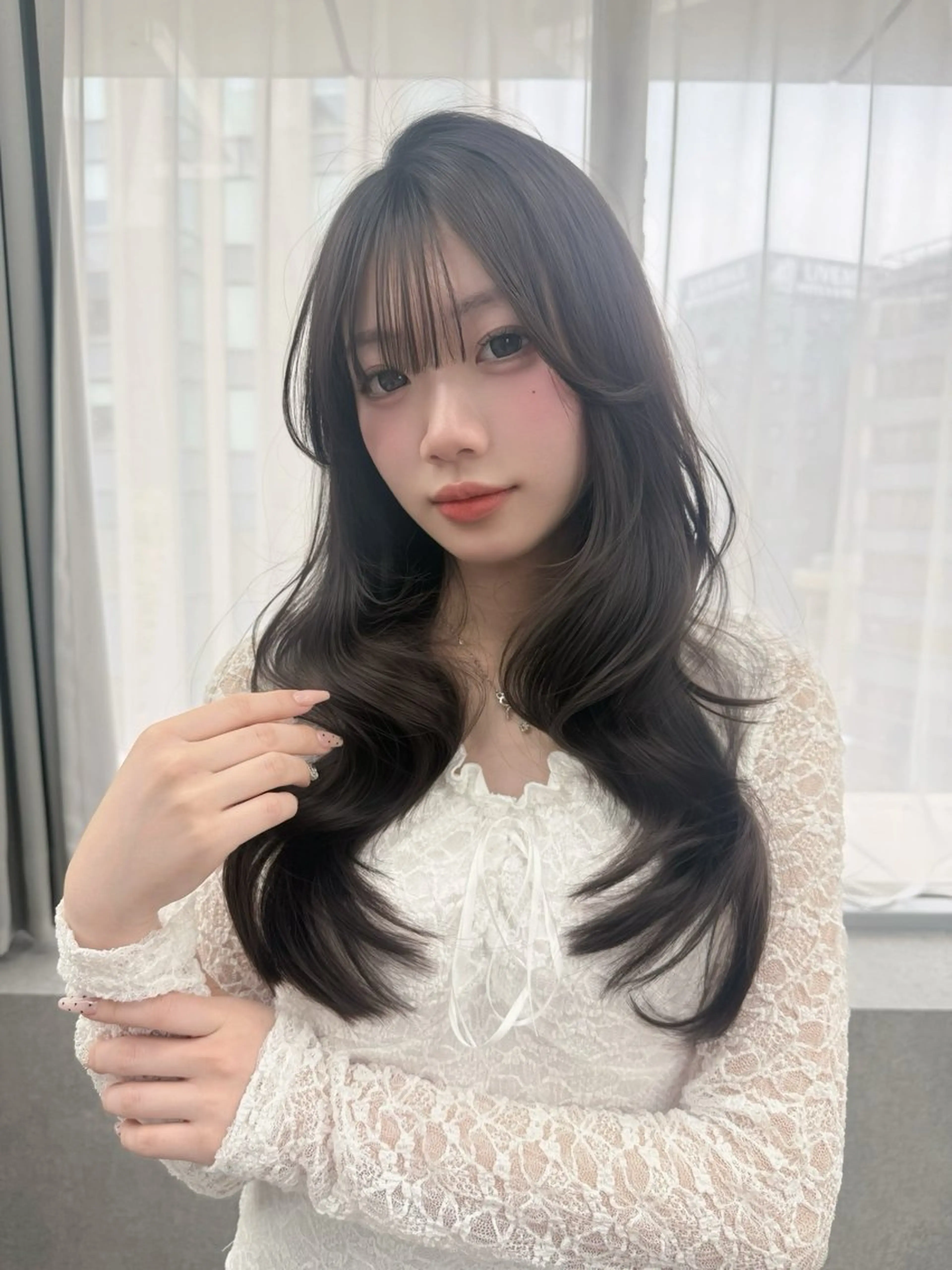 ロング カラー 韓国風ヘア レイヤーカット カット ヘアカラー トリートメント レイヤーカット /顔周り/和奏︎♪のヘアスタイル