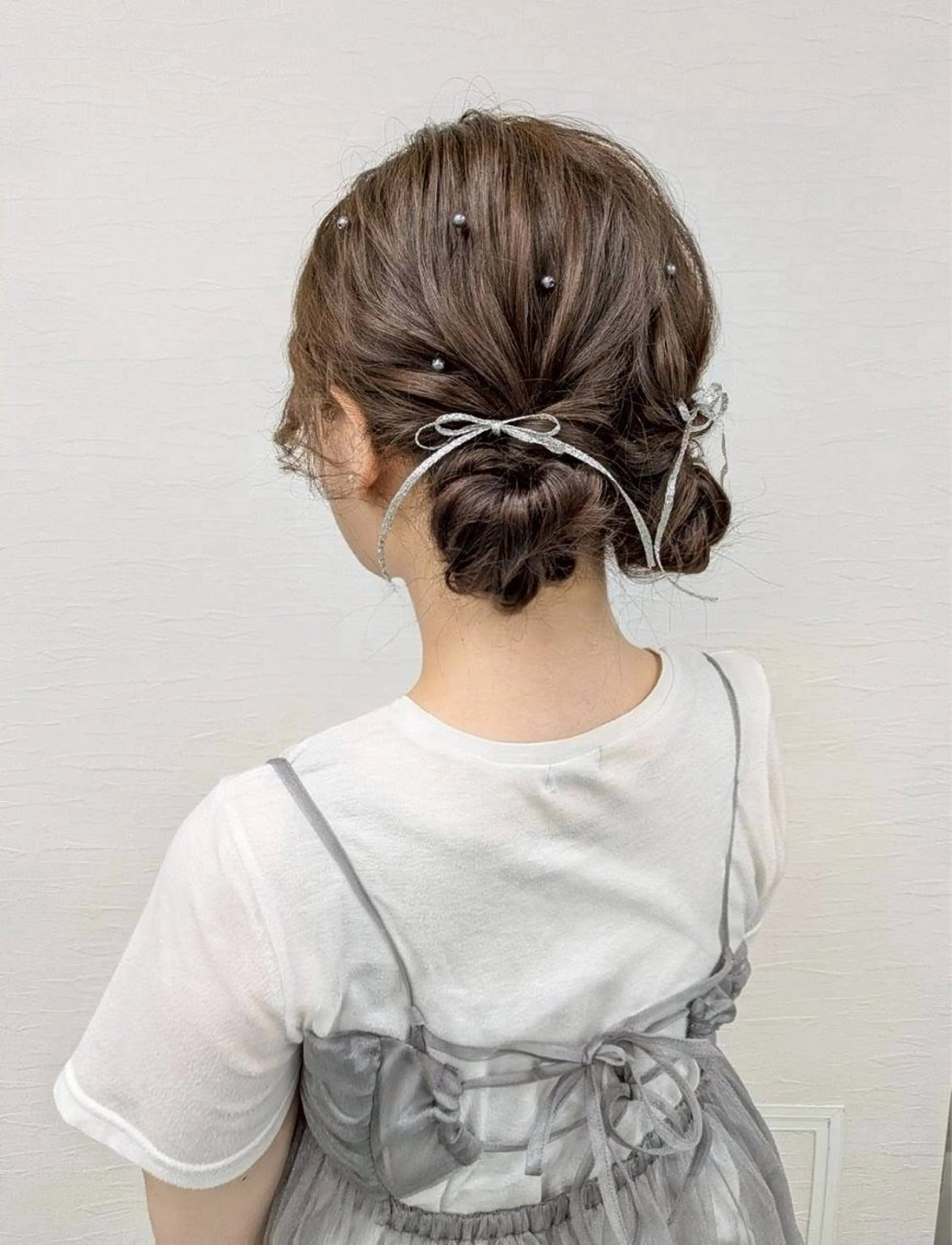 ミディアム お団子ヘア ヘアセット YUMEYAKATA 五条店のヘアスタイル