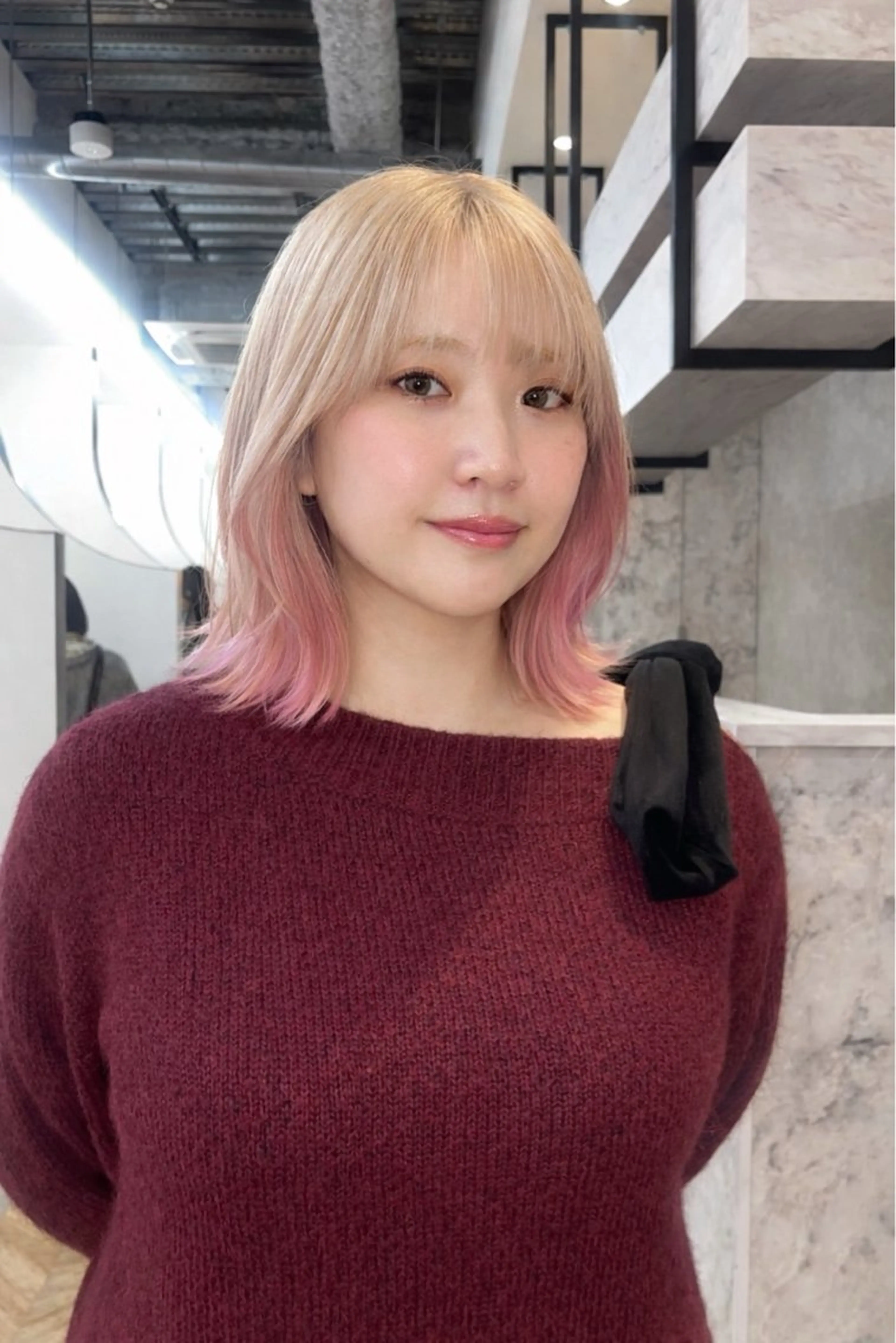 ミディアム カラー 柔らかい艶暖色 レイヤー🫧姫汝のヘアスタイル