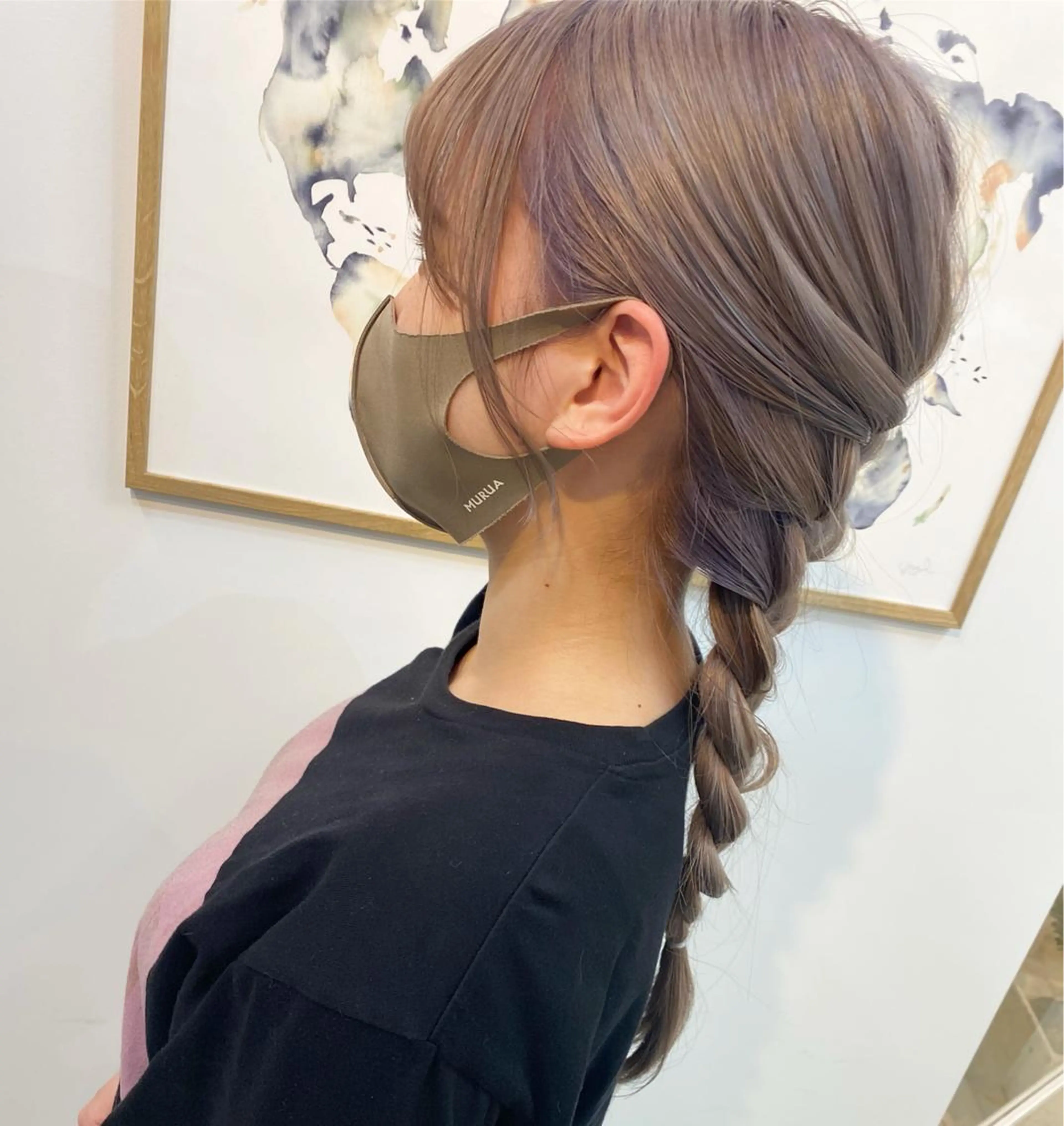 カラー ブリーチ 大山 茶子のヘアスタイル