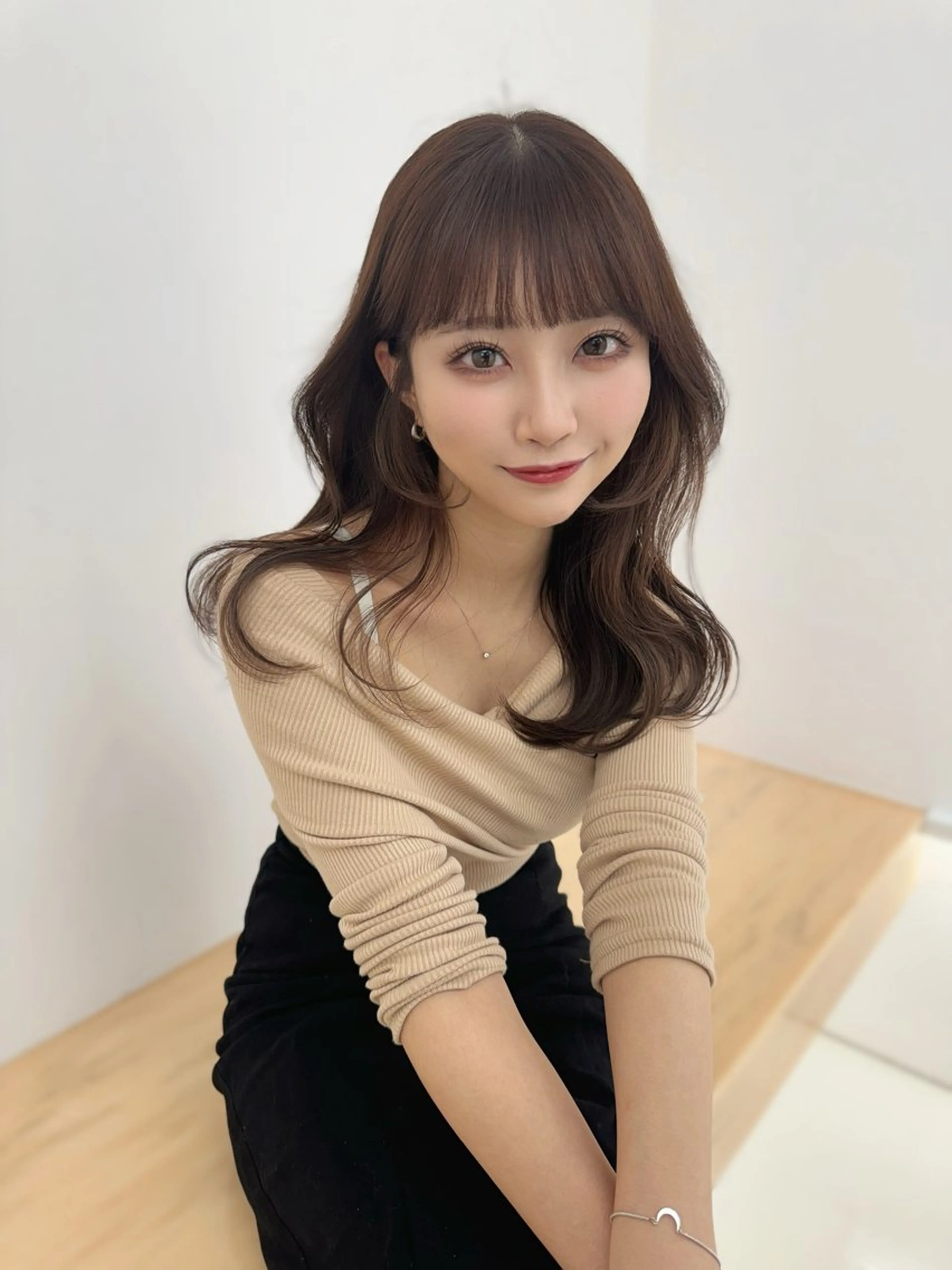 ロング カラー カット ヘアカラー トリートメント COA GINZA 空也/前髪/顔まわりのヘアスタイル