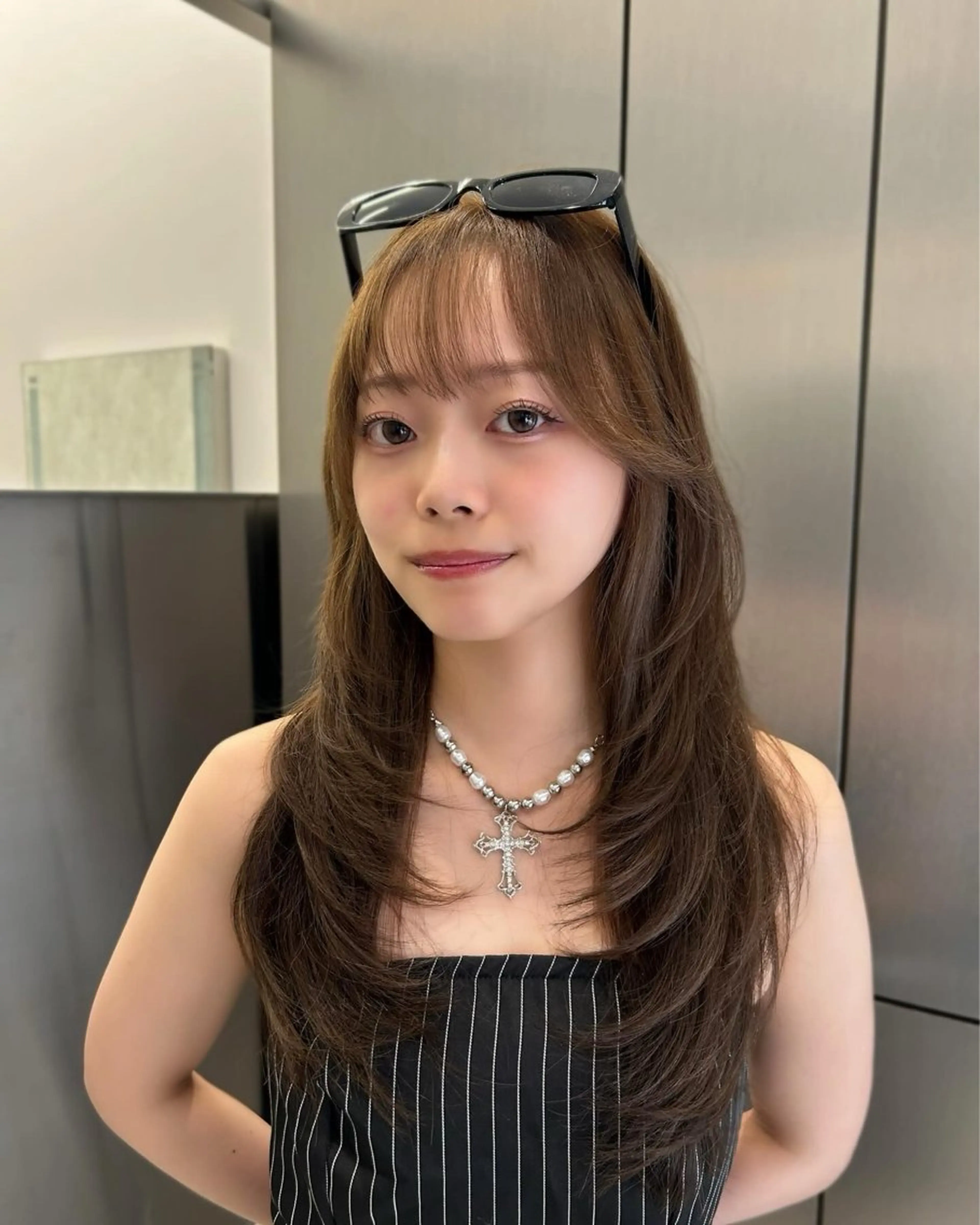 ロング ロングレイヤー 顔まわりレイヤー 顔周りカット レイヤーカット ロング カット ヘアカラー 大人レイヤー/艶美髪 🇺🇸TOMONAのヘアスタイル