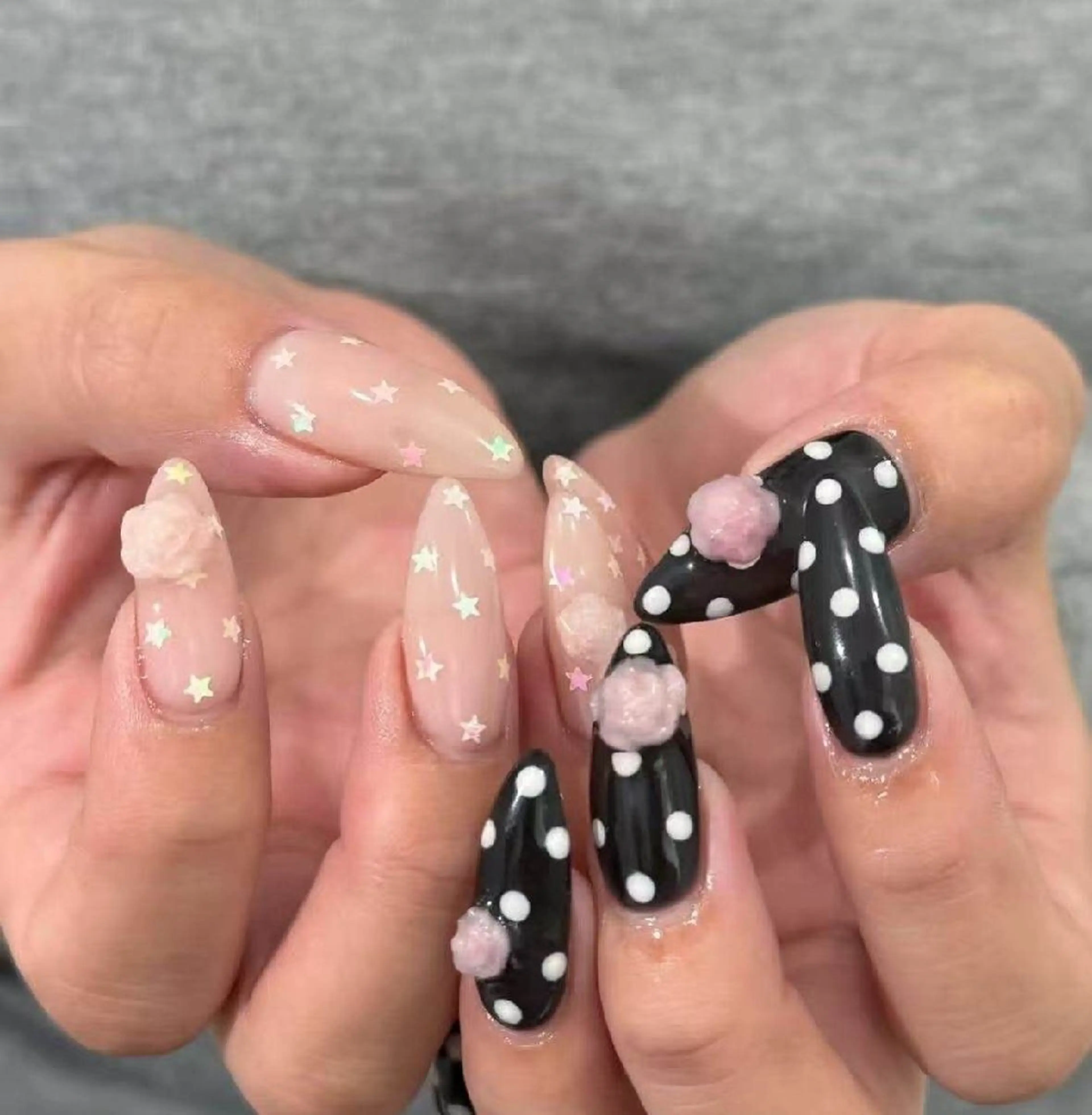 ネイル フラワーネイル フレンチネイル ジェルネイル ガラスフレンチ ハート ハンドネイル Oomiya 服部のネイルデザイン