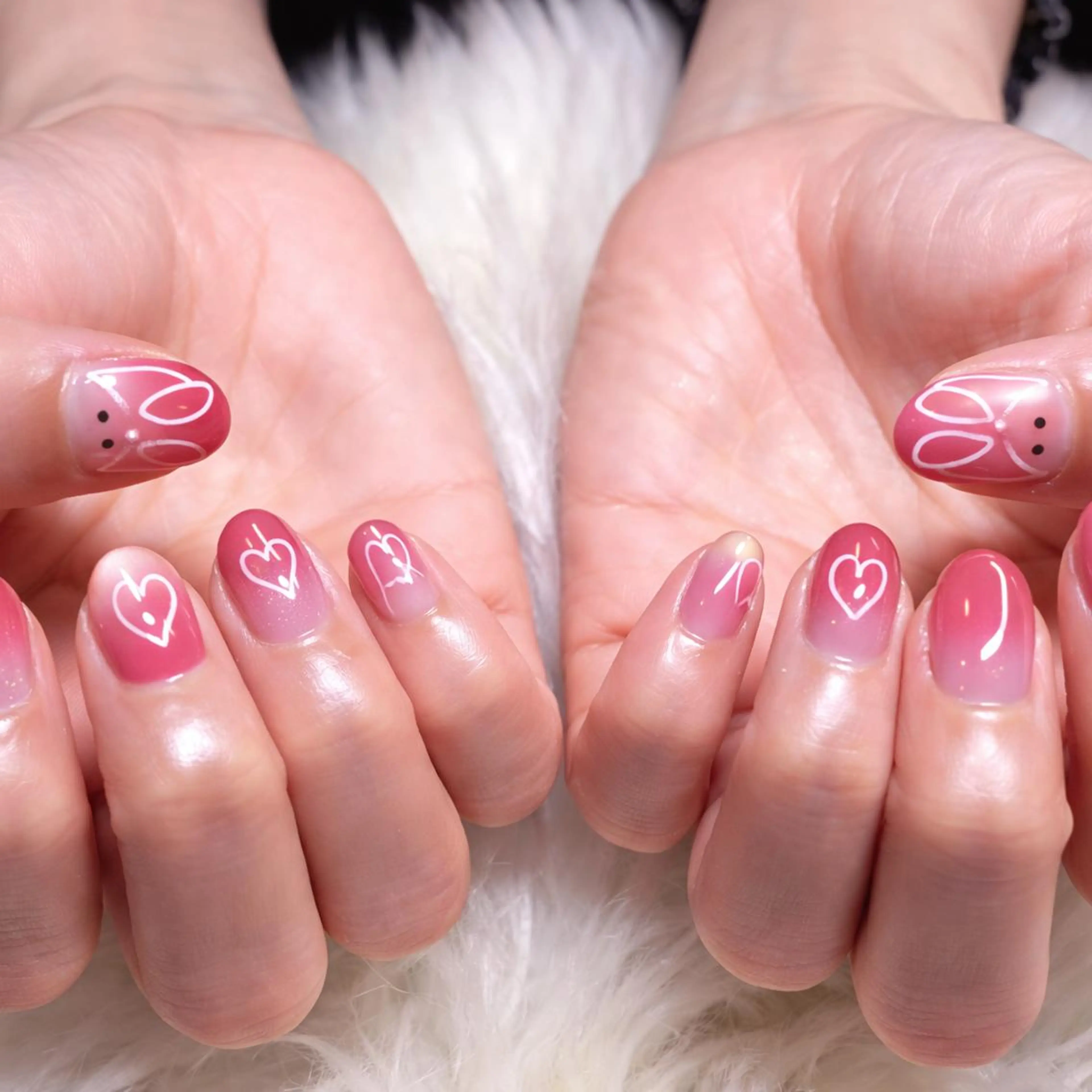 ネイル ハート ハンドネイル Miku. Nのネイルデザイン