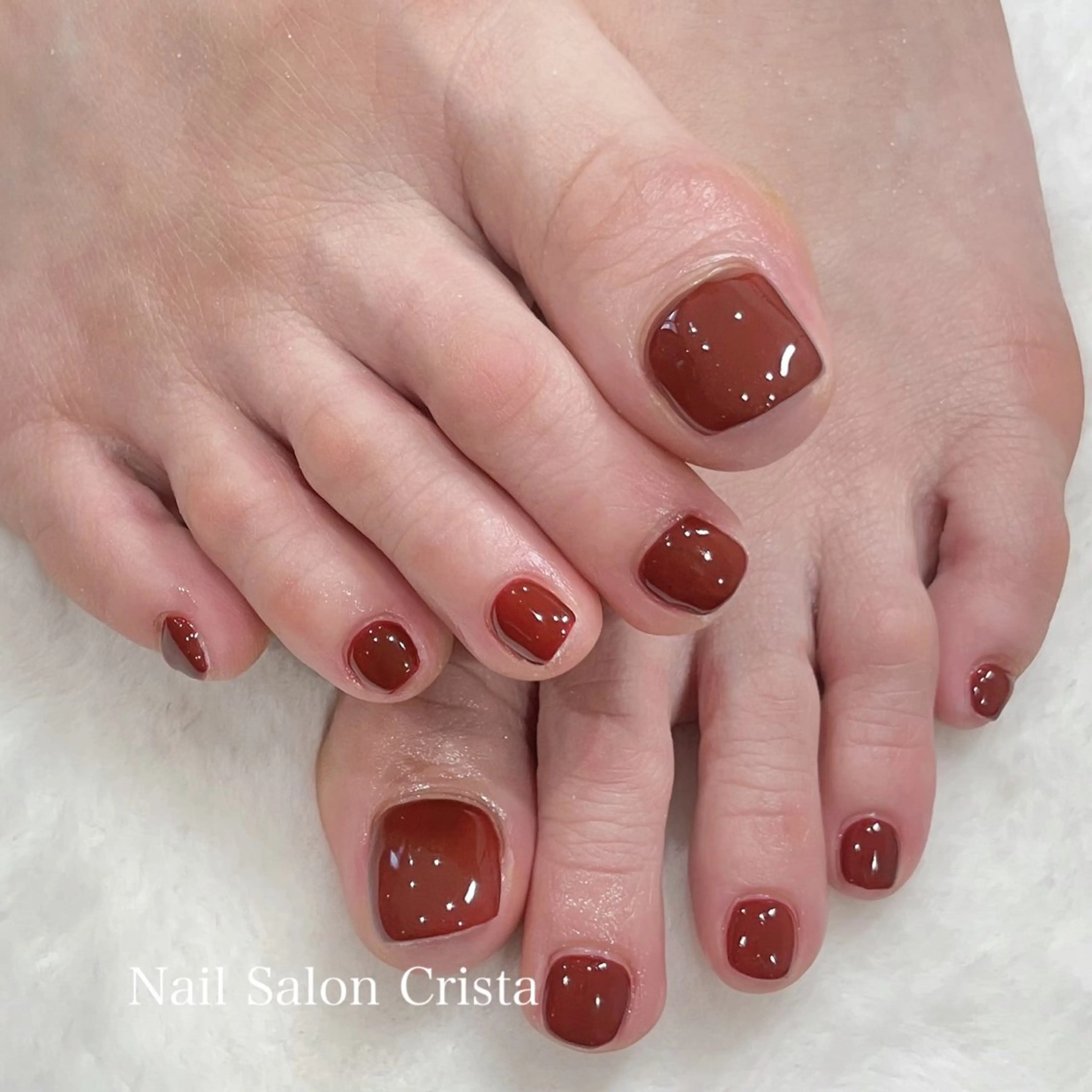 ネイル フットネイル ジェルネイル パラジェル 赤色 フットネイル CRISTA MOMOのネイルデザイン