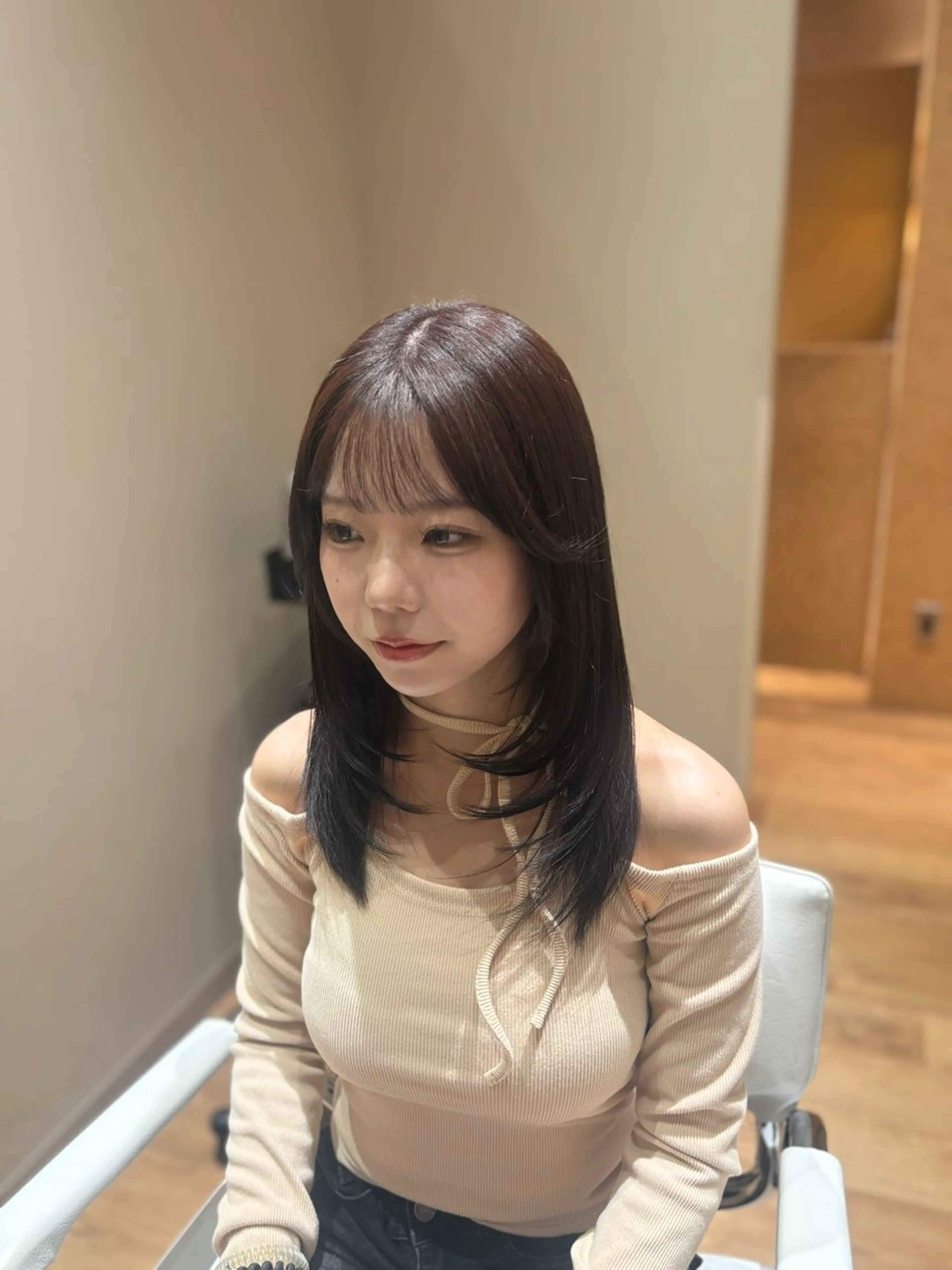 セミロング レイヤーカット カット ヘアカラー トリートメント 中島愛佳🐥⸒⸒ 縮毛矯正/艶髪カラーのヘアスタイル