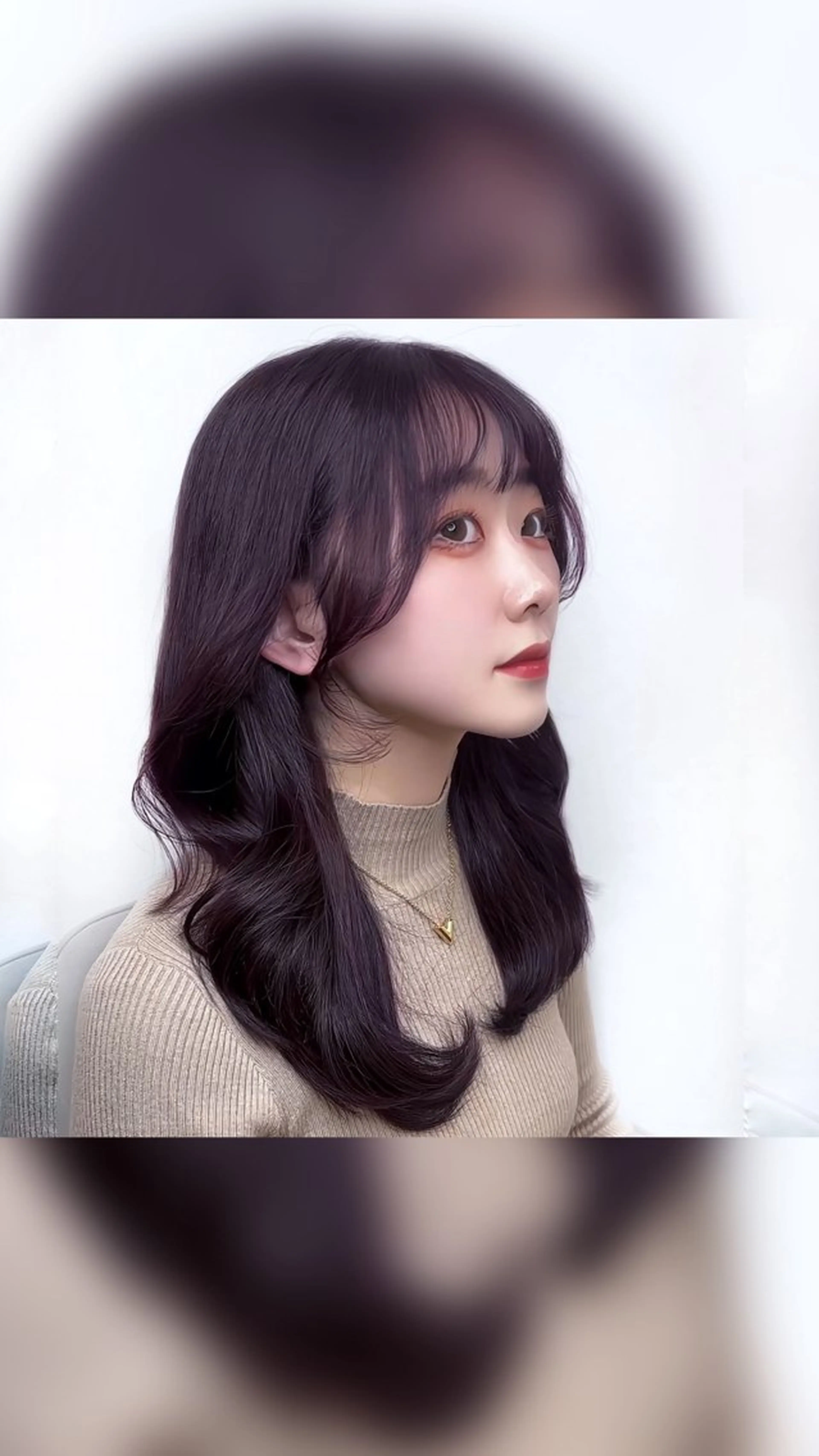 セミロング カラー ブラウンカラー パープルカラー パープルブラウン 韓国風ヘア レイヤーカット 🏅韓国ヘア/新宿/ レイヤー/KSukeのヘアスタイル