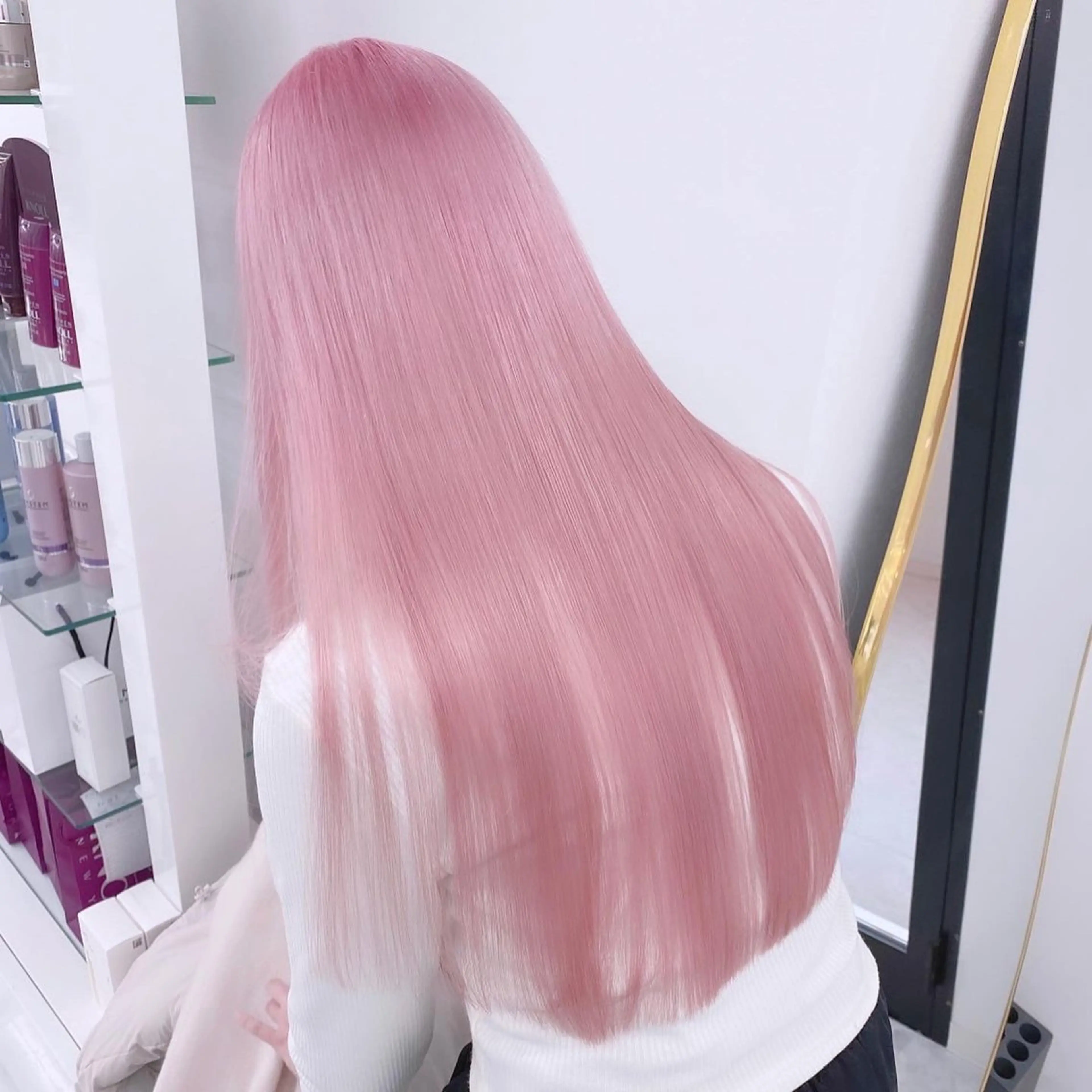 ロング カラー ヘアアレンジ メンズ メンズハイトーン ハイトーンカラー ピンクカラー ヘアカラー トリートメント ハイトーン美容師 MASATOのヘアスタイル