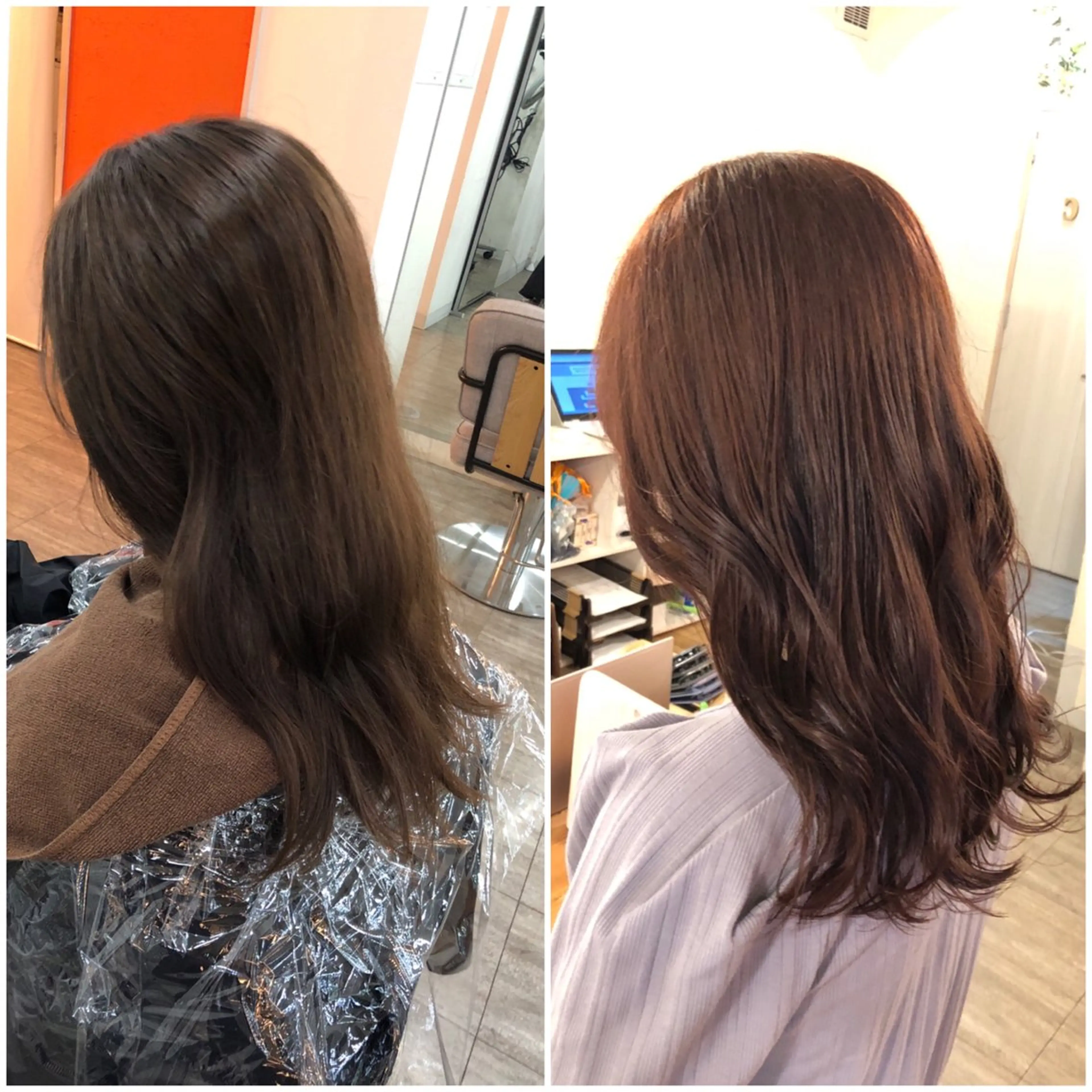 ミディアム カット ヘアカラー トリートメント 艶カラー🩵💛 NANAのヘアスタイル