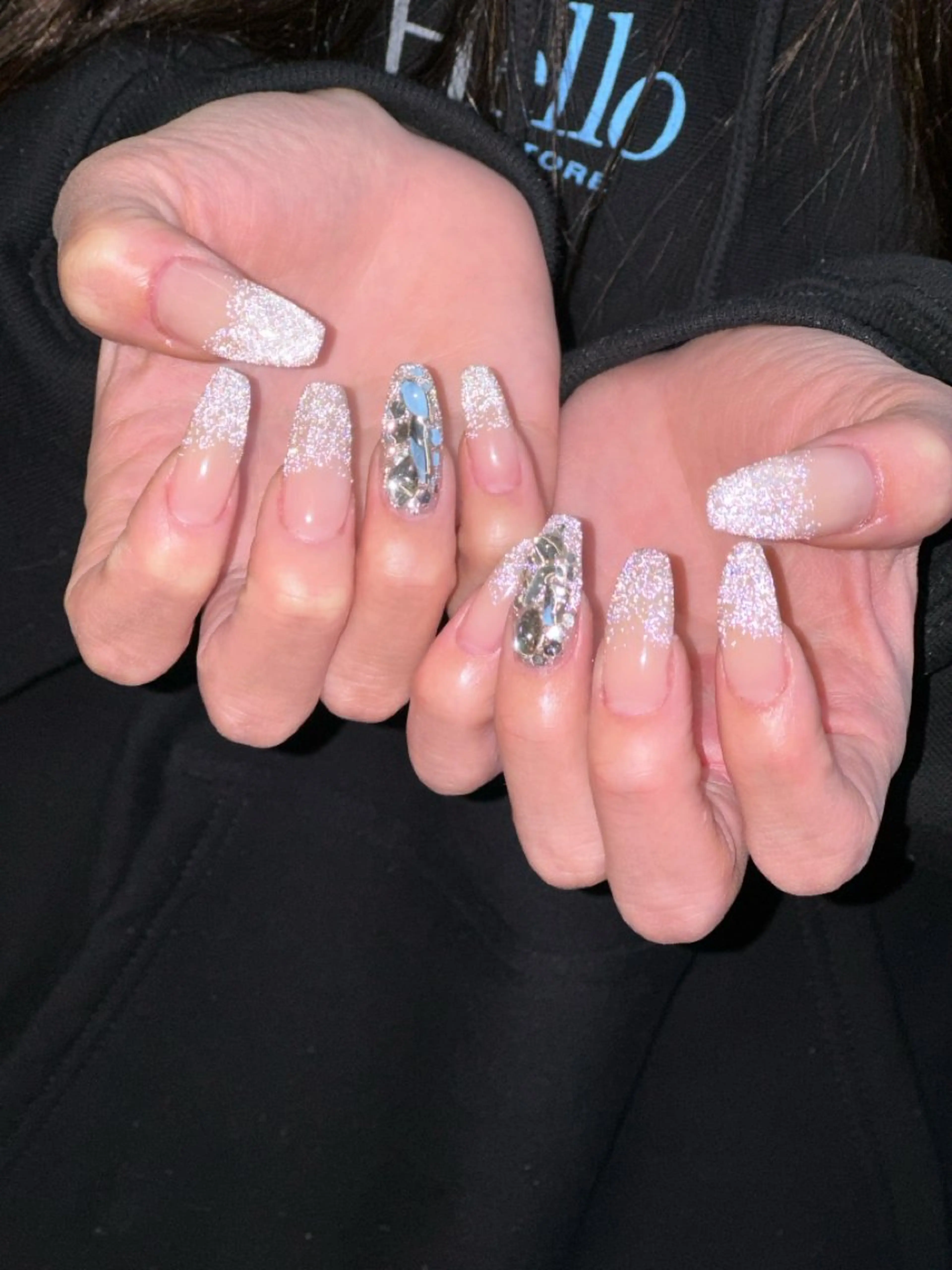 ネイル フラッシュネイル フラッシュマグ ジェルネイル キラキラネイル マグネットネイル ハンドネイル nailsalon ∞ ﾐｶﾅﾙ ∞のネイルデザイン