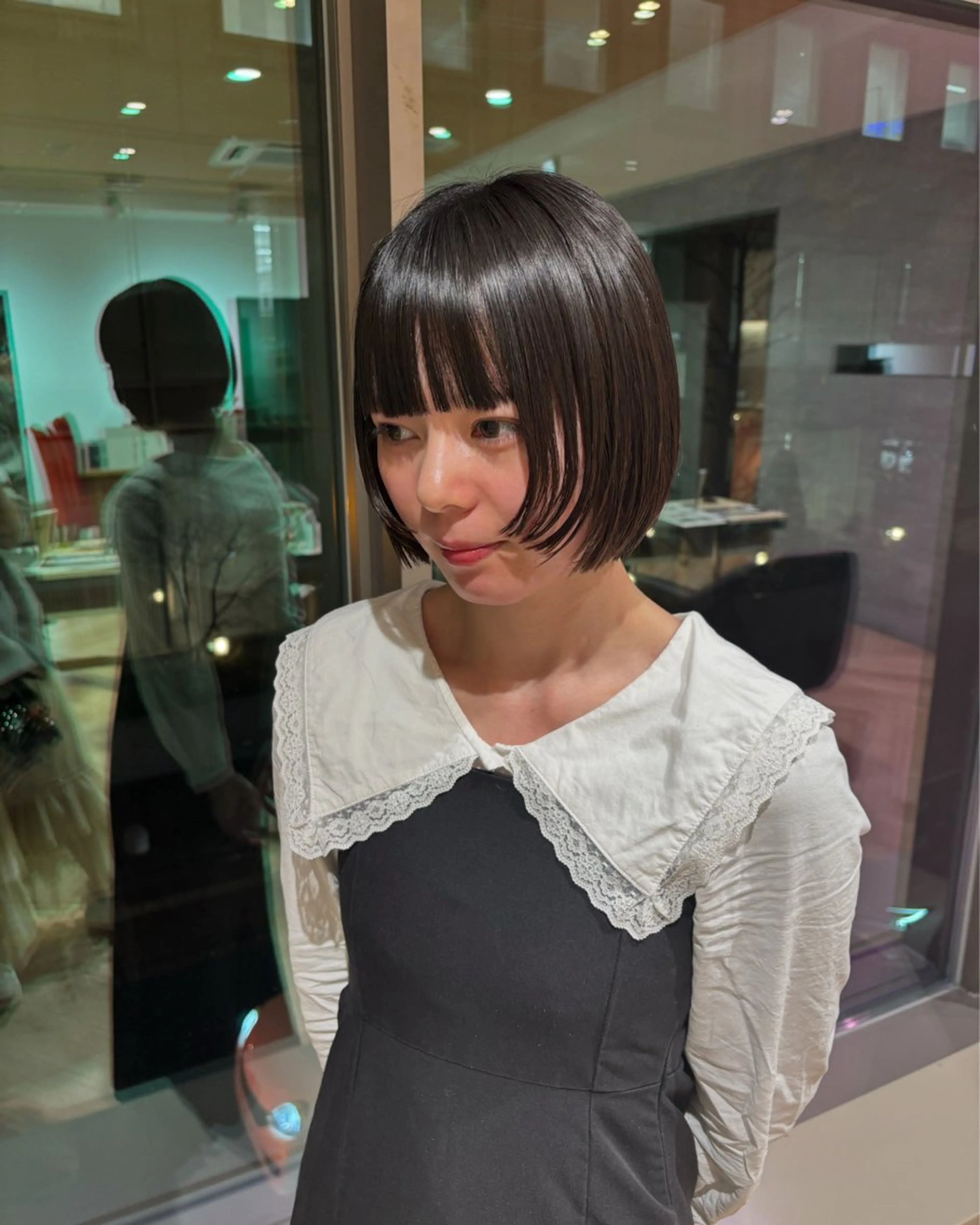 ショート ボブレイヤー ボブ レイヤーカット カット ゆい/パーマ/レイヤ ー/似合わせカラーのヘアスタイル