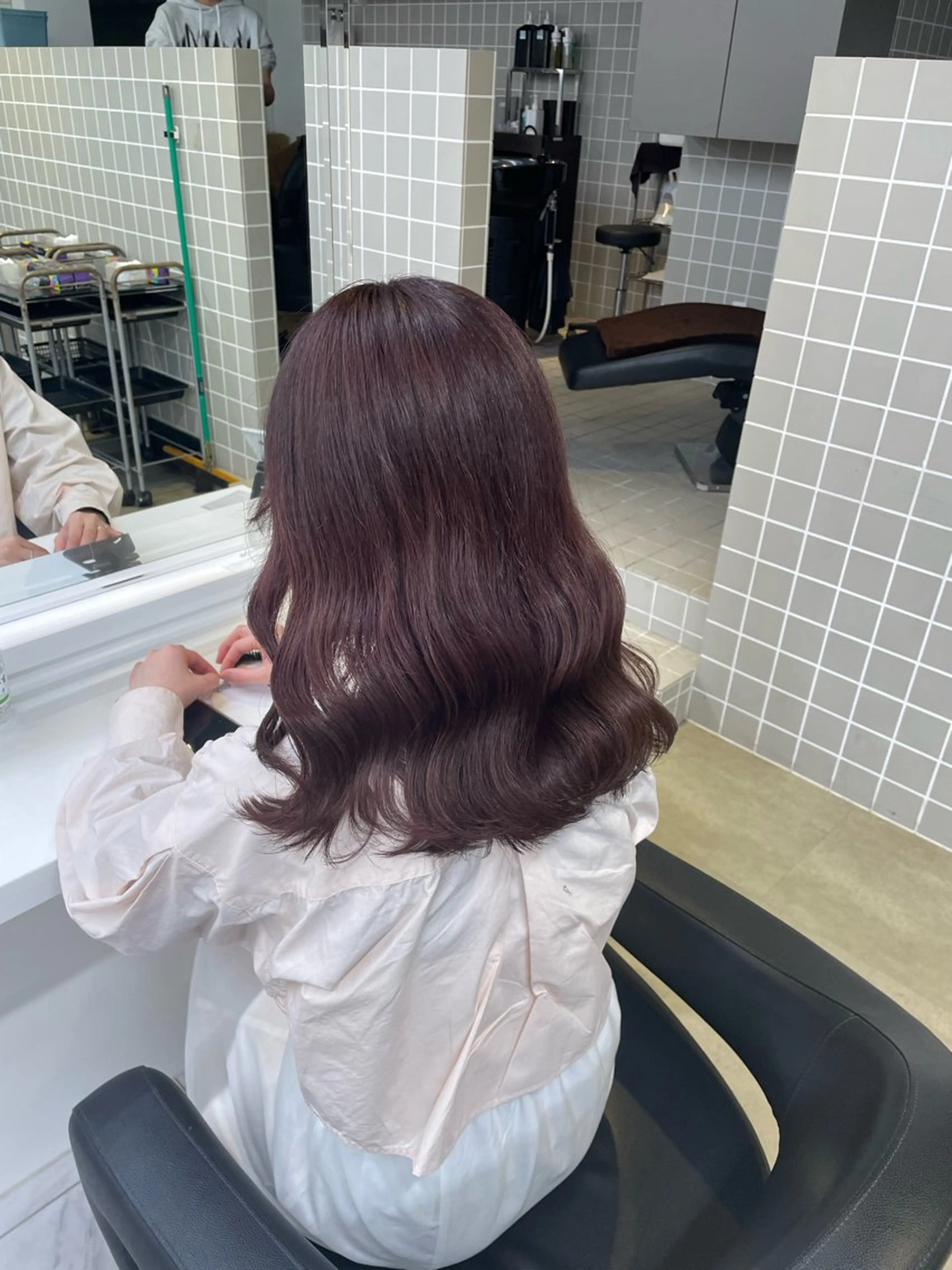 セミロング カラー ヘアアレンジ ヘアカラー トリートメント ヘアセット 💗横浜美容室 💗HARUNAのヘアスタイル