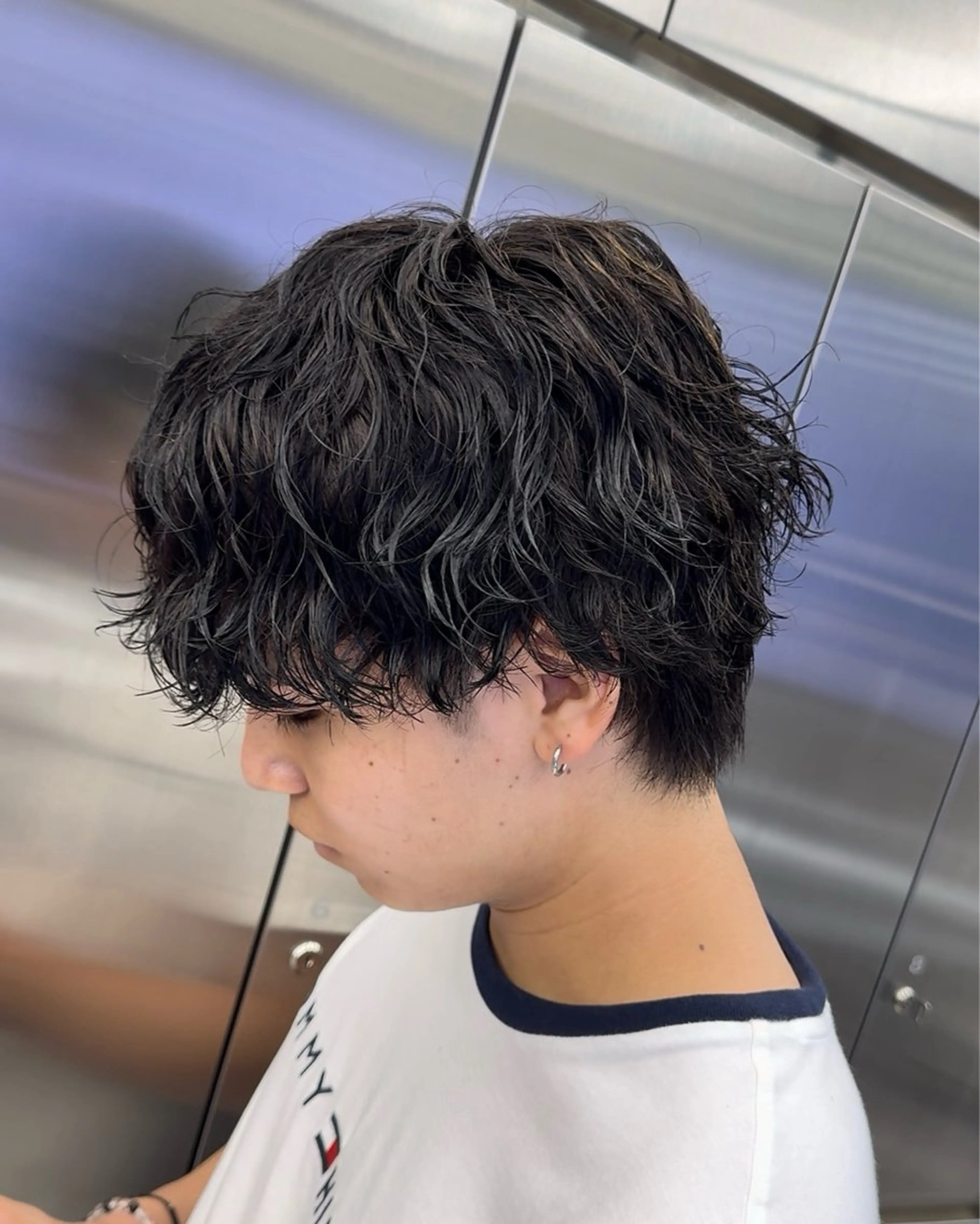 パーマ メンズ マッシュパーマ fifth岡村優作のヘアスタイル