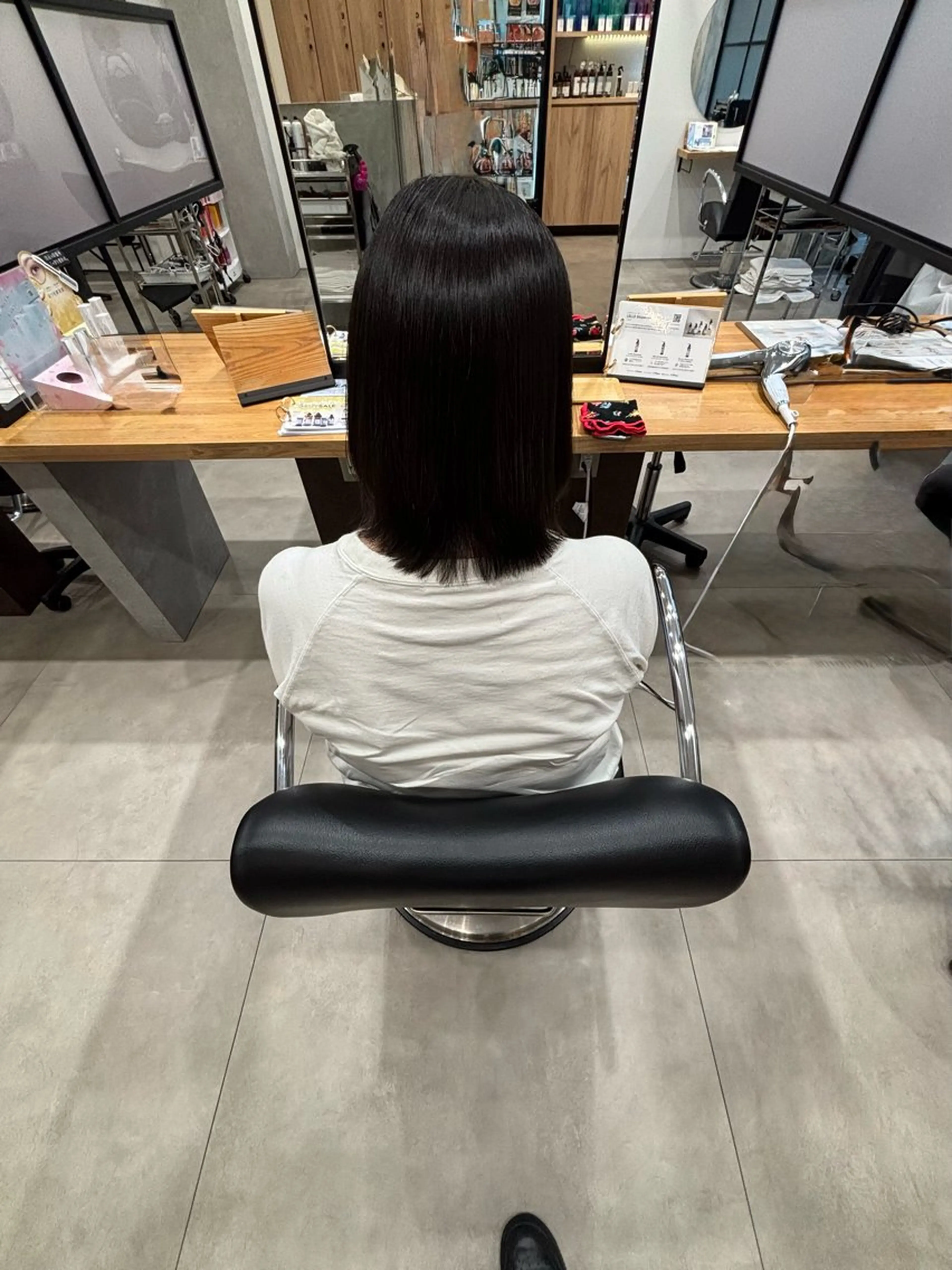 ミディアム カット 縮毛矯正 馬場 一輝のヘアスタイル