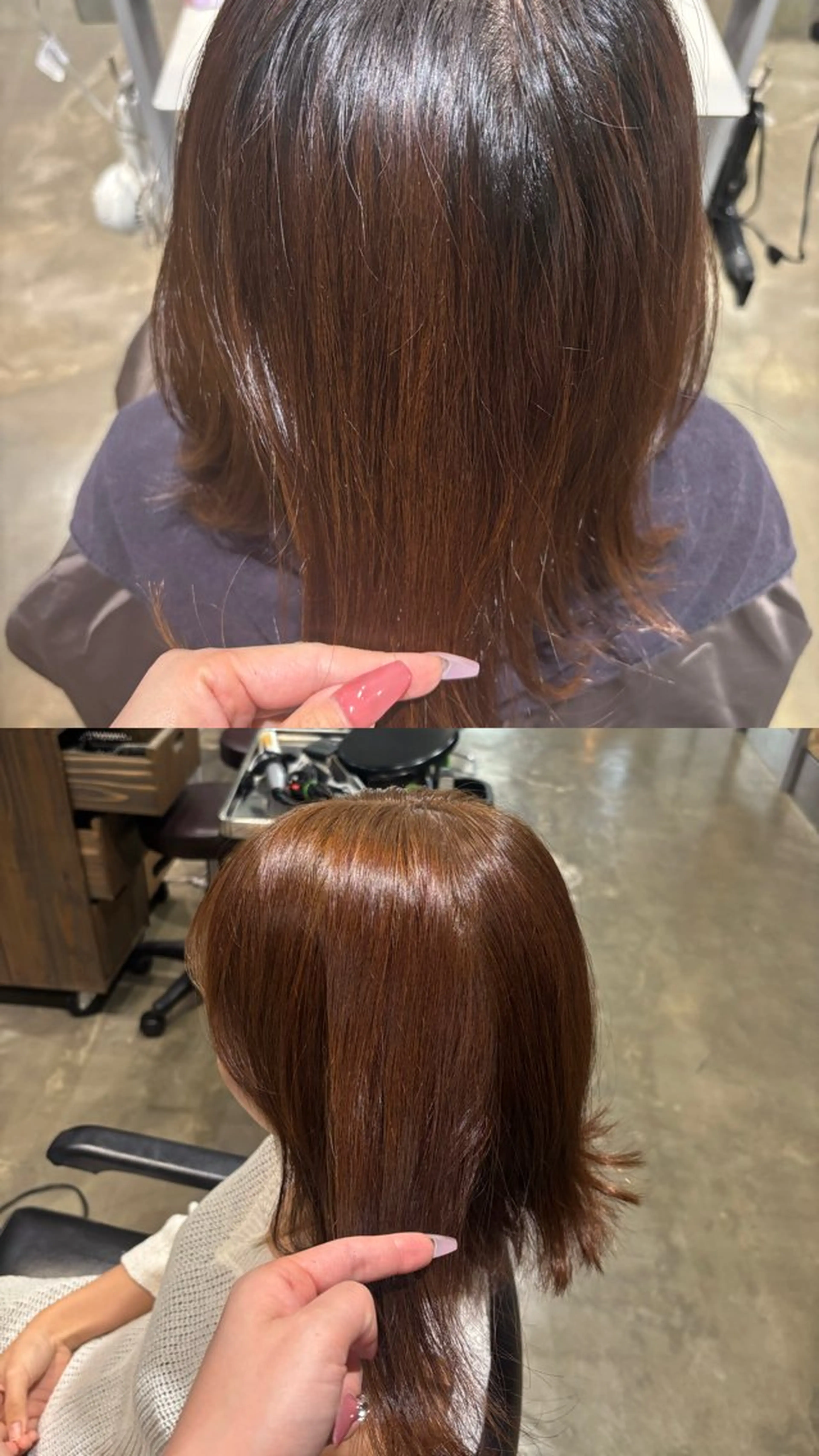 ミディアム カラー ベージュカラー ヘアカラー Helena ゆりあのヘアスタイル