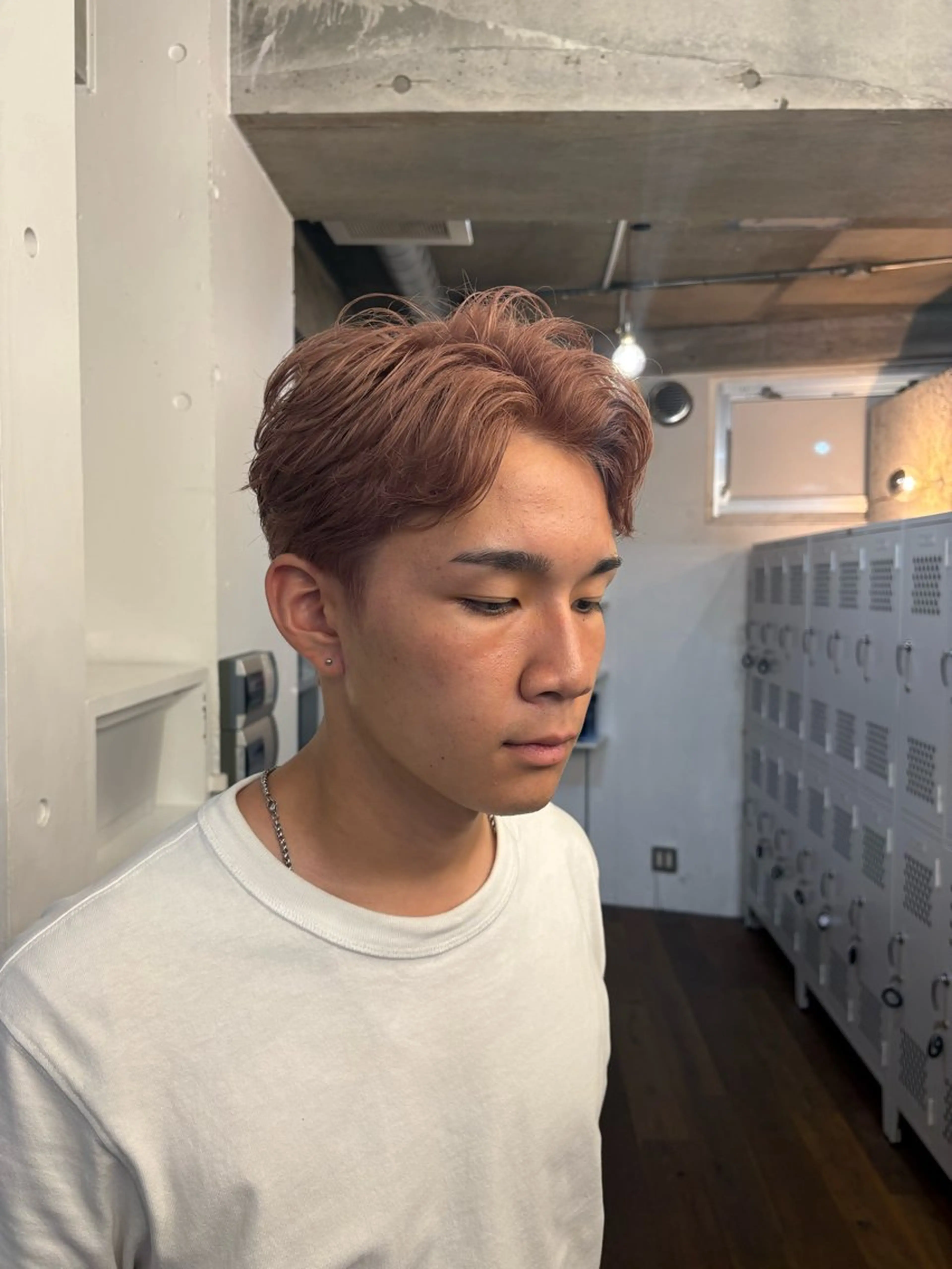 カラー メンズ ベージュカラー ピンクカラー ピンクベージュ パーマ特化/ カラー/廣田歩のヘアスタイル