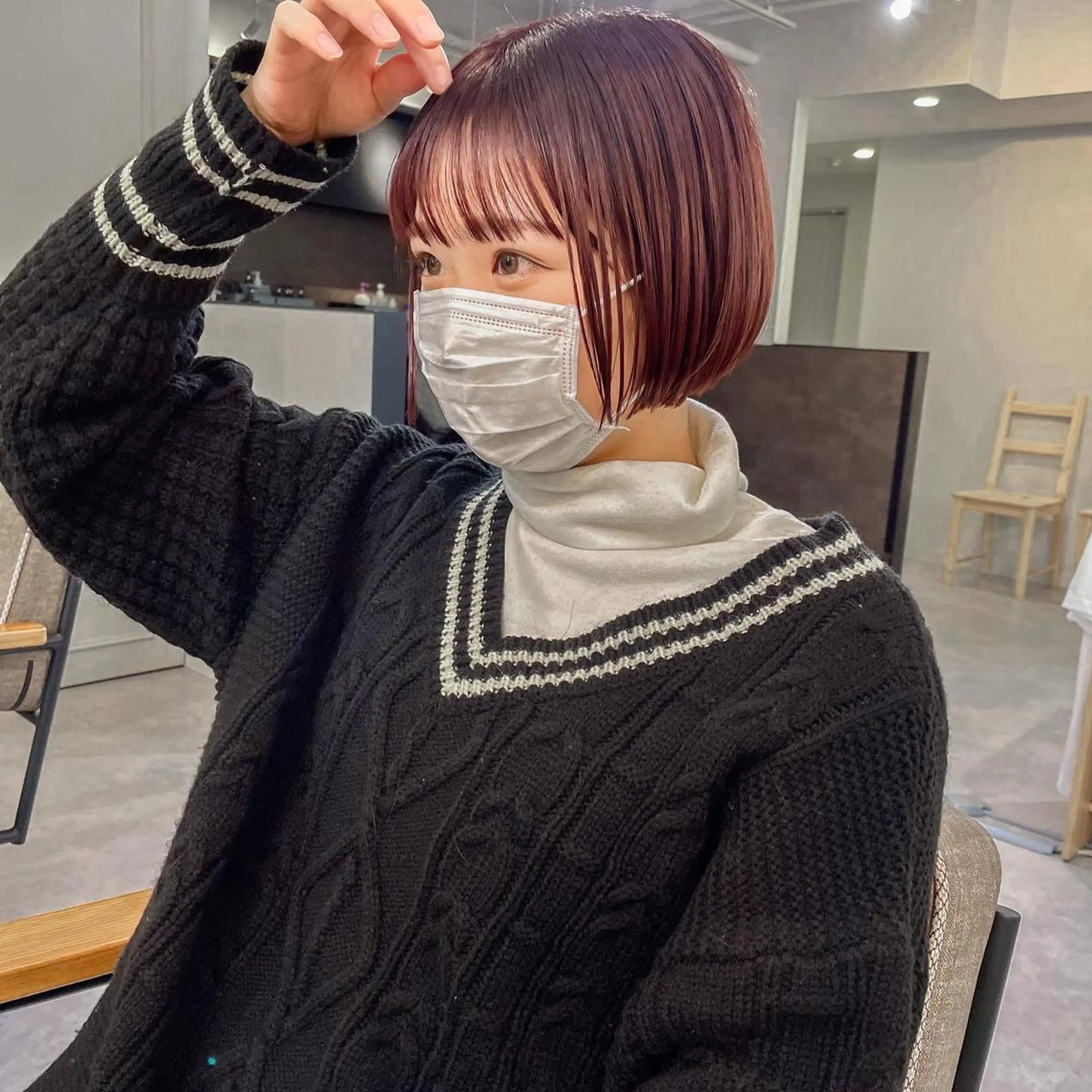 ショート カラー ピンクカラー ボブ ショート　ボブ メンズ　パーマのヘアスタイル