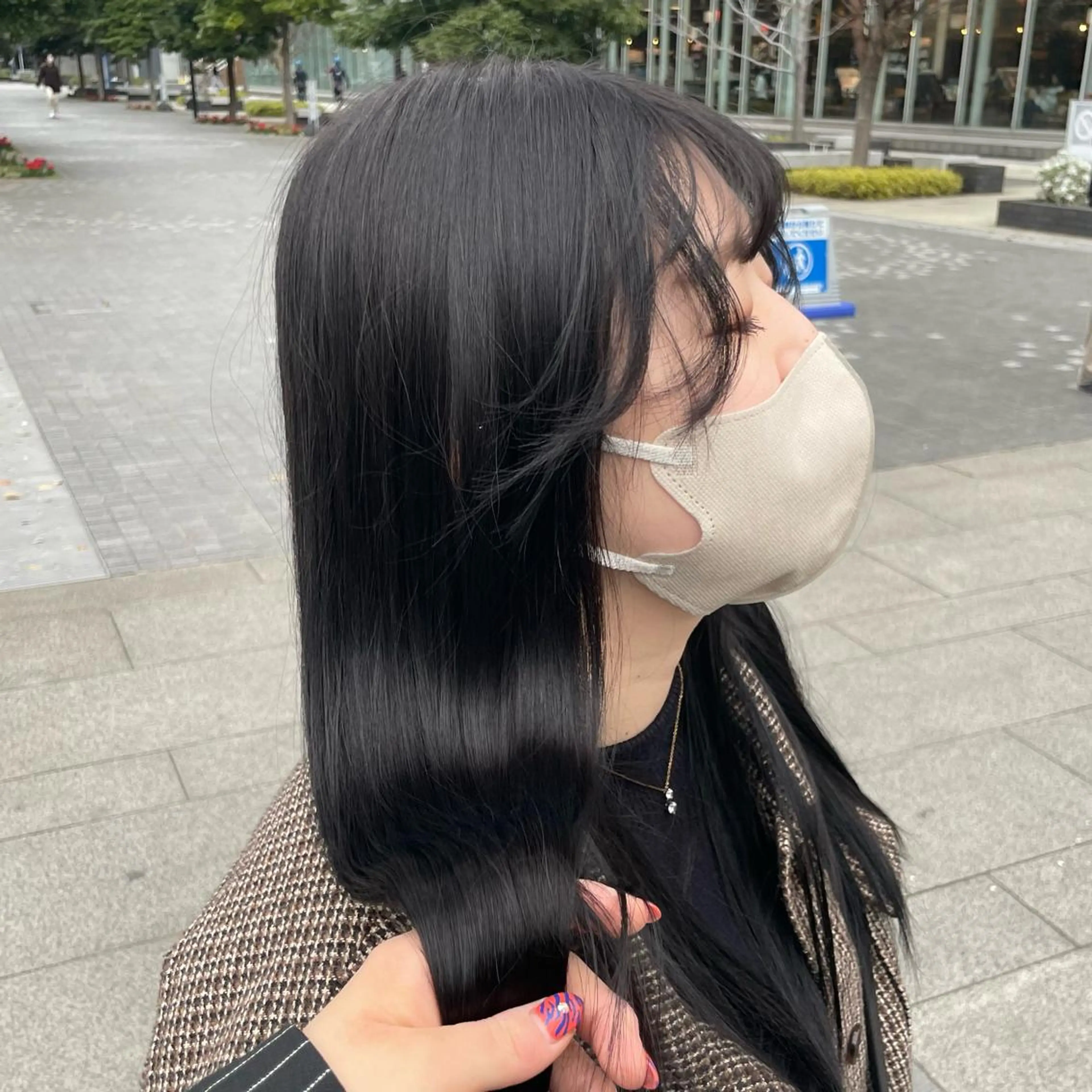 ロング カラー トリートメント クロスパーマ/うる艶 カラー/Kurumiのヘアスタイル