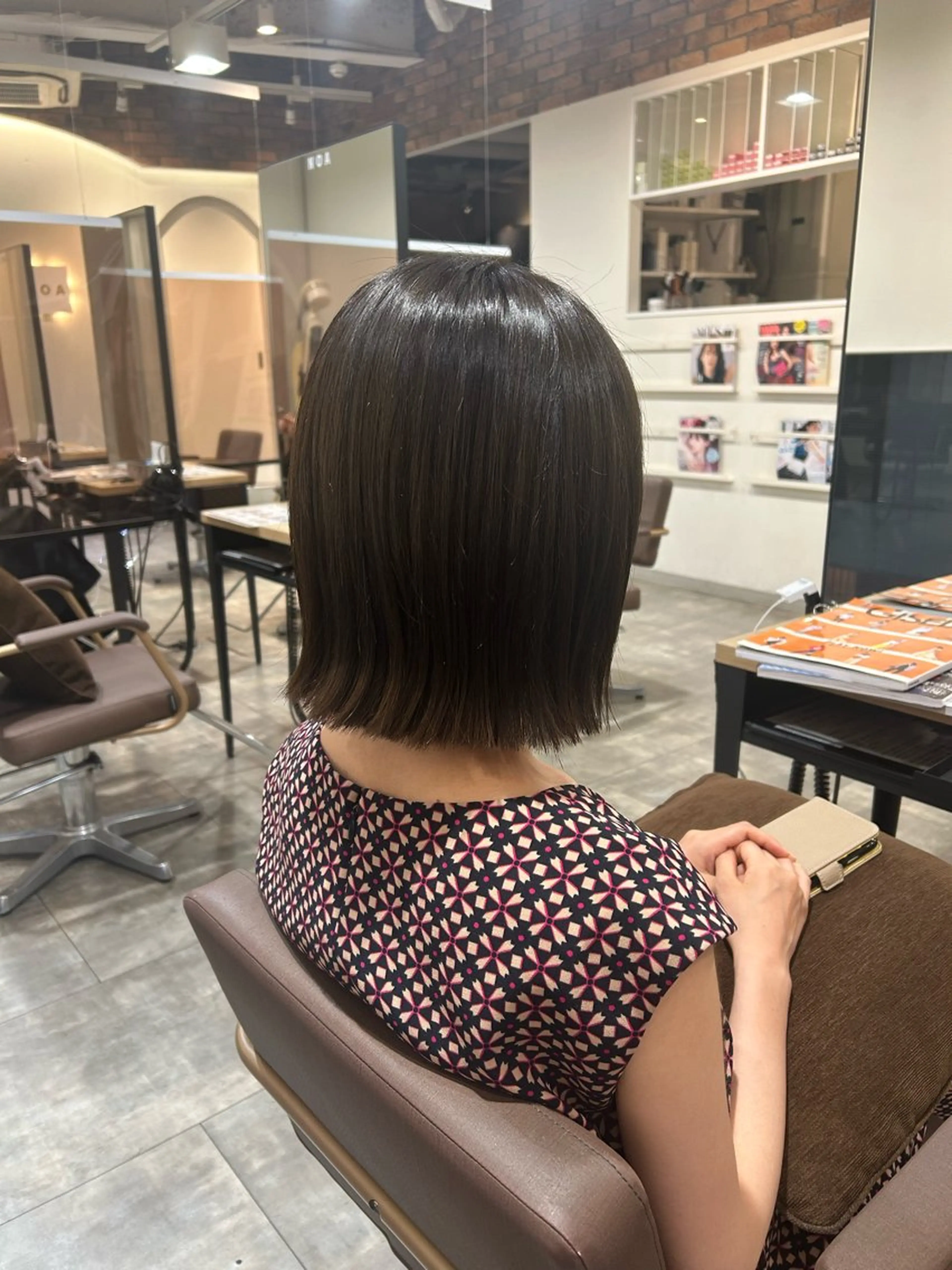 ミディアム カラー 永田 幸花のヘアスタイル