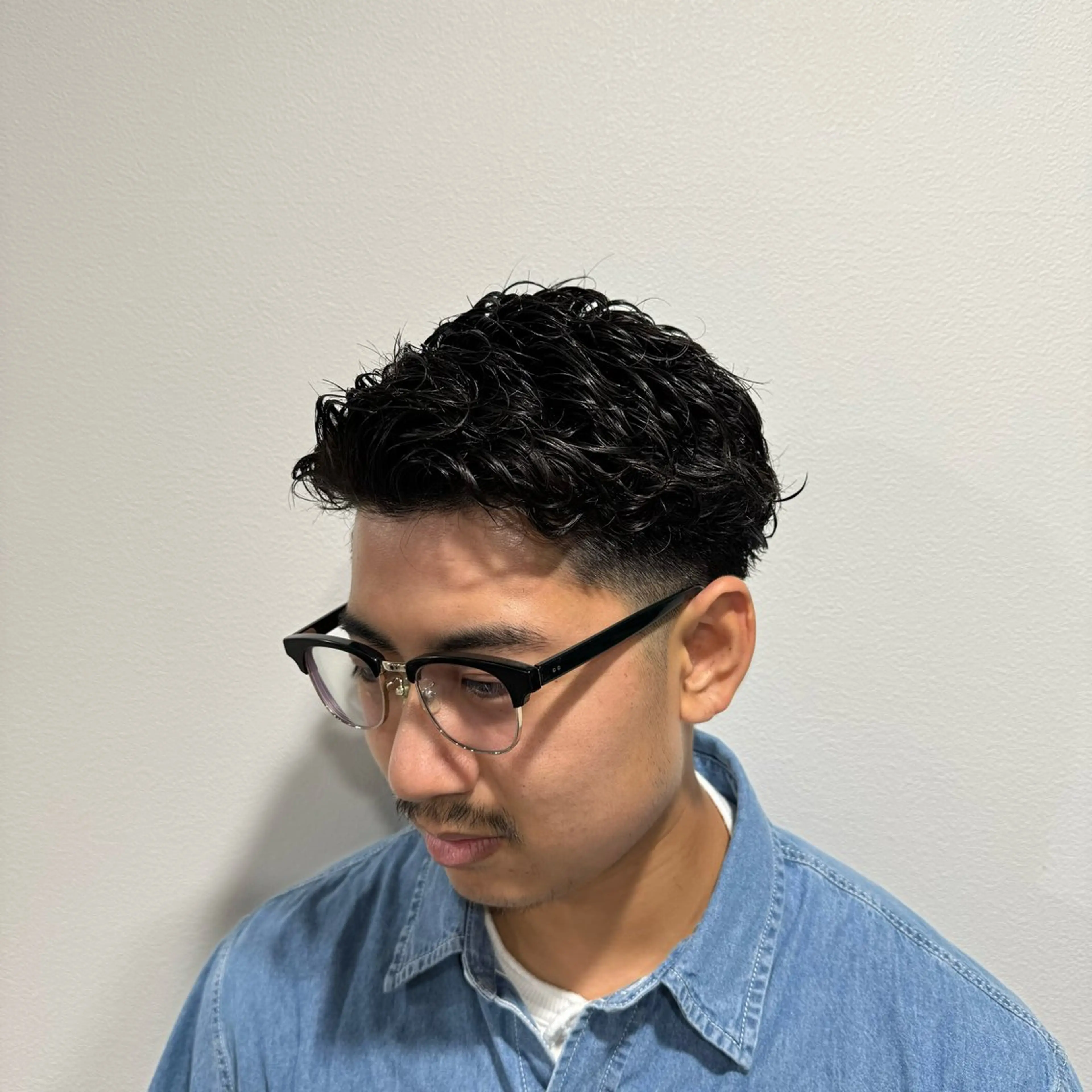 パーマ メンズ 平尾/艶カラー/ アッシュ系/中川誠大のヘアスタイル