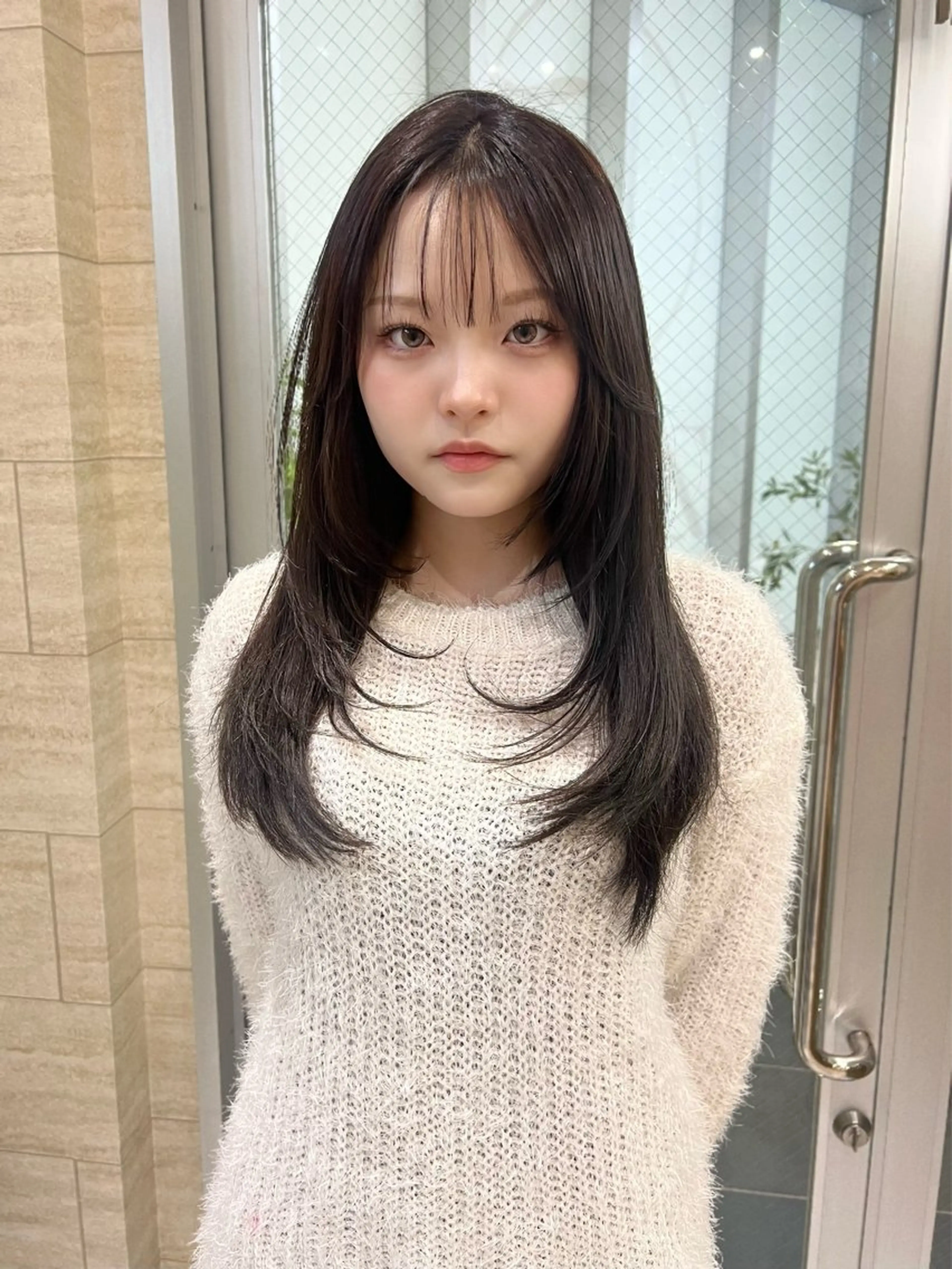 ロング カット ヘアカラー トリートメント 🎀zina/韓国 🎀amiのヘアスタイル