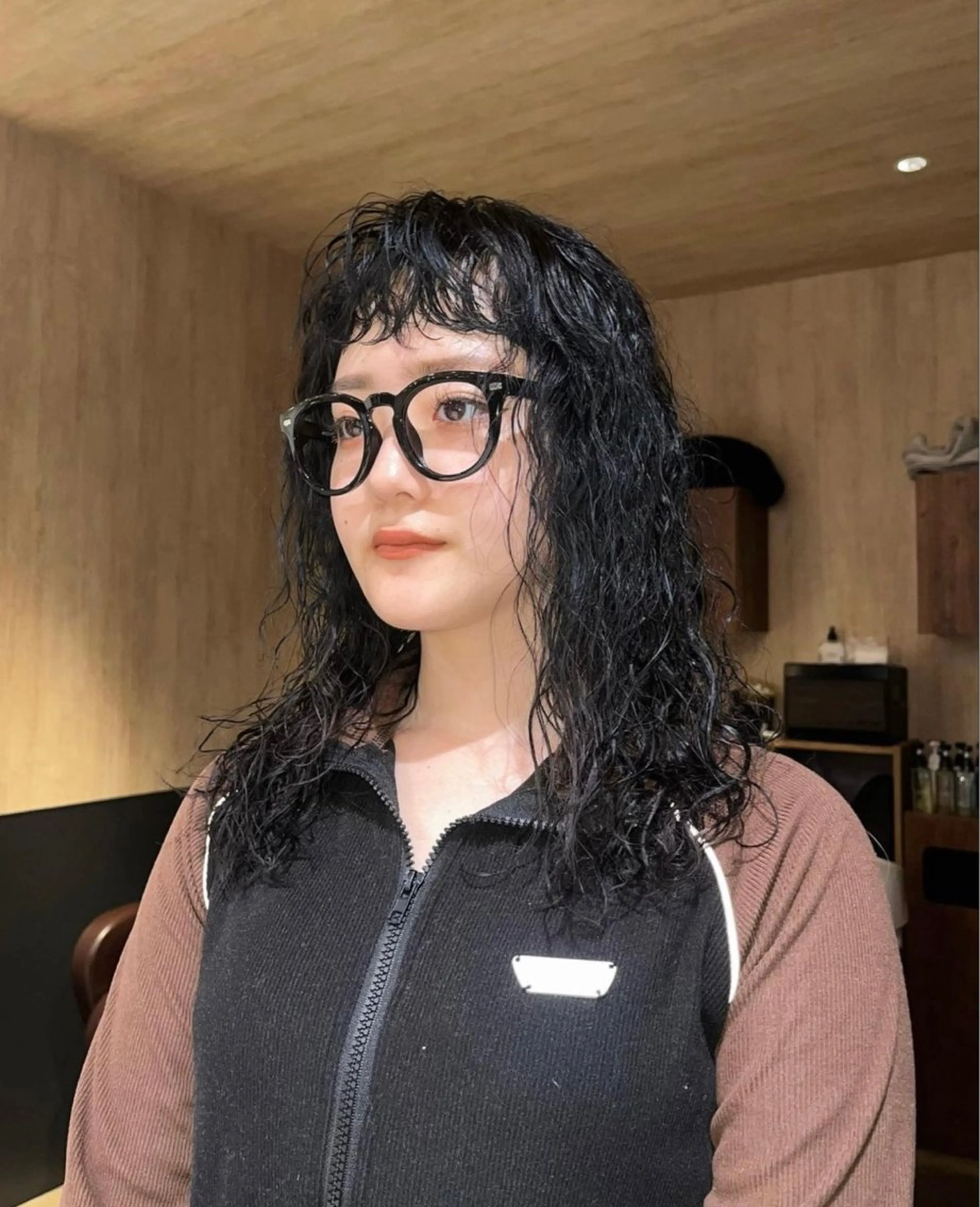 ミディアム パーマ 産休中です 艶カラー♡オカのヘアスタイル