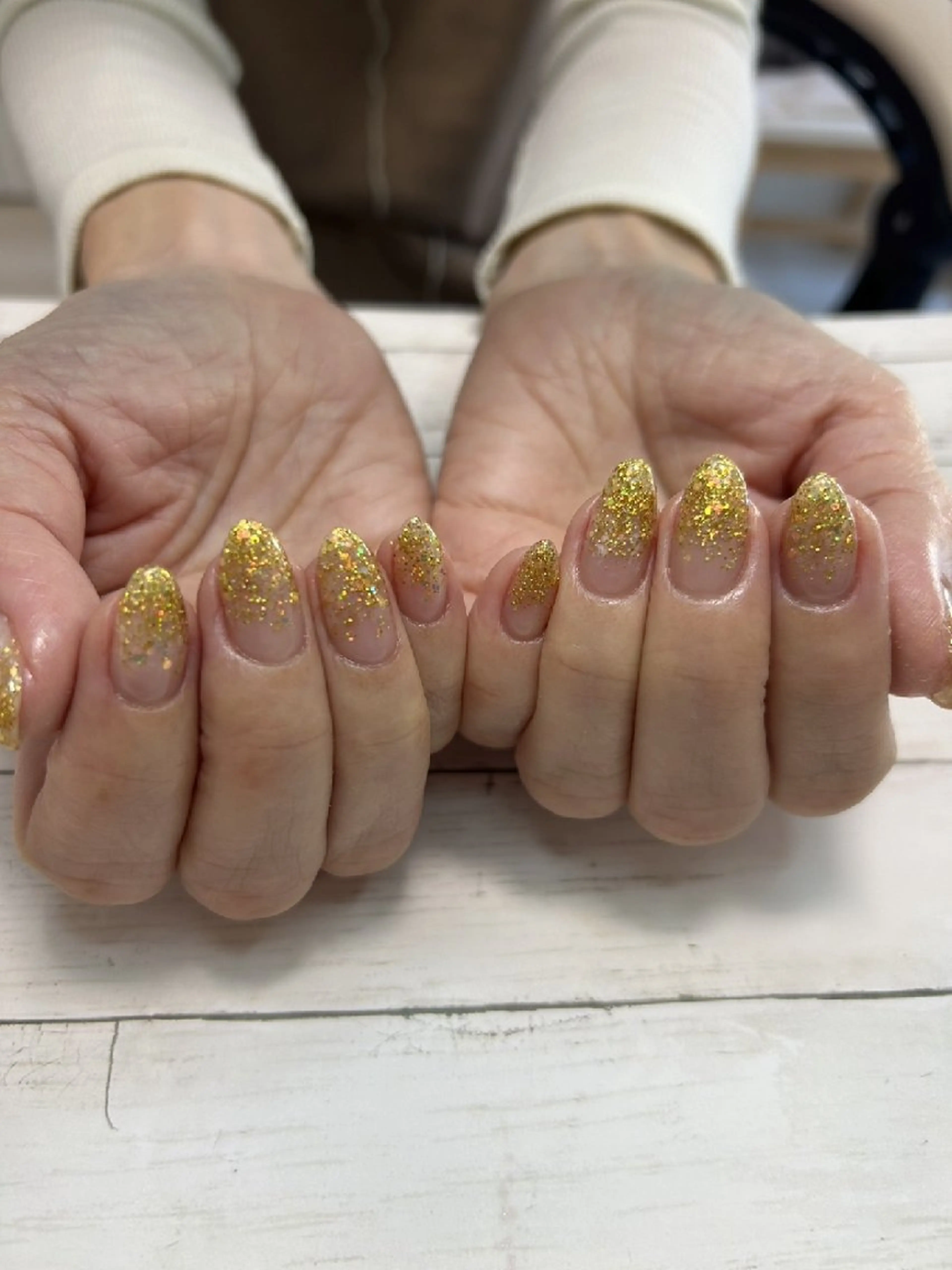 ネイル グラデーション ラメ(グリッター) ラメグラデーション ハンドネイル I'S nail 佐野のネイルデザイン