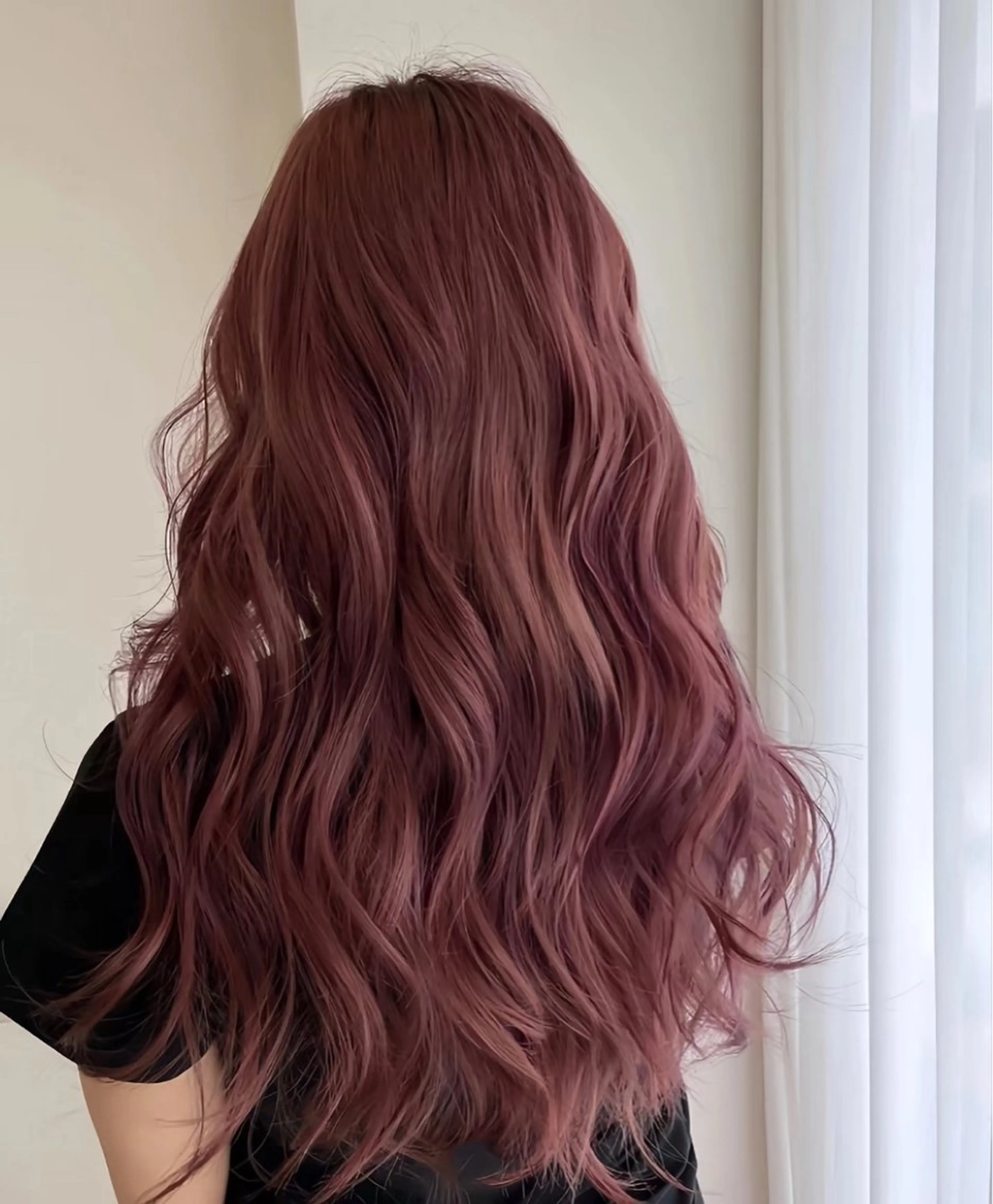 ロング 韓国風レイヤーカラー ライムのヘアスタイル