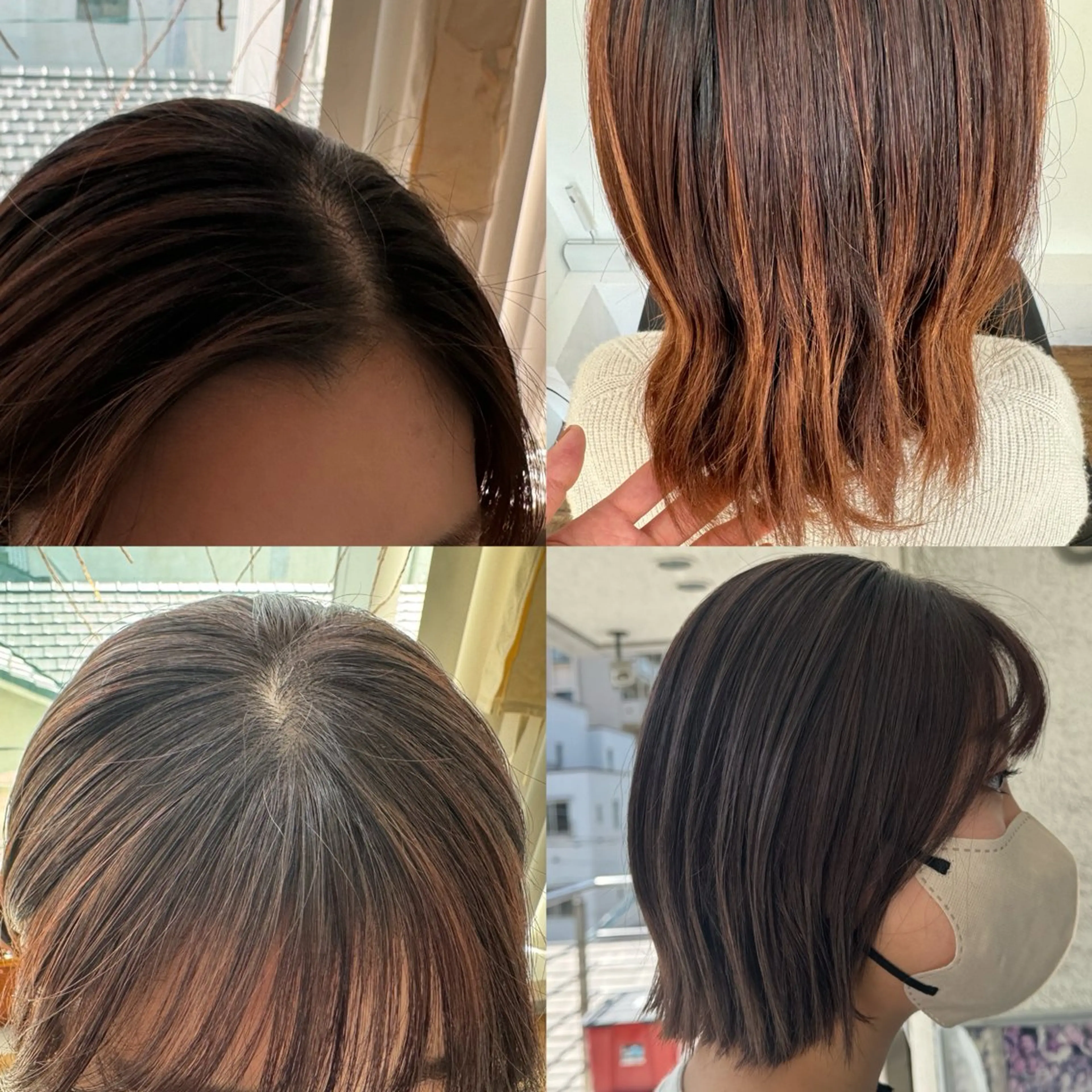 ミディアム カラー ブラウンカラー ピンクカラー ピンクブラウン くびれヘア 顔周りカット 椎葉 祐也のヘアスタイル