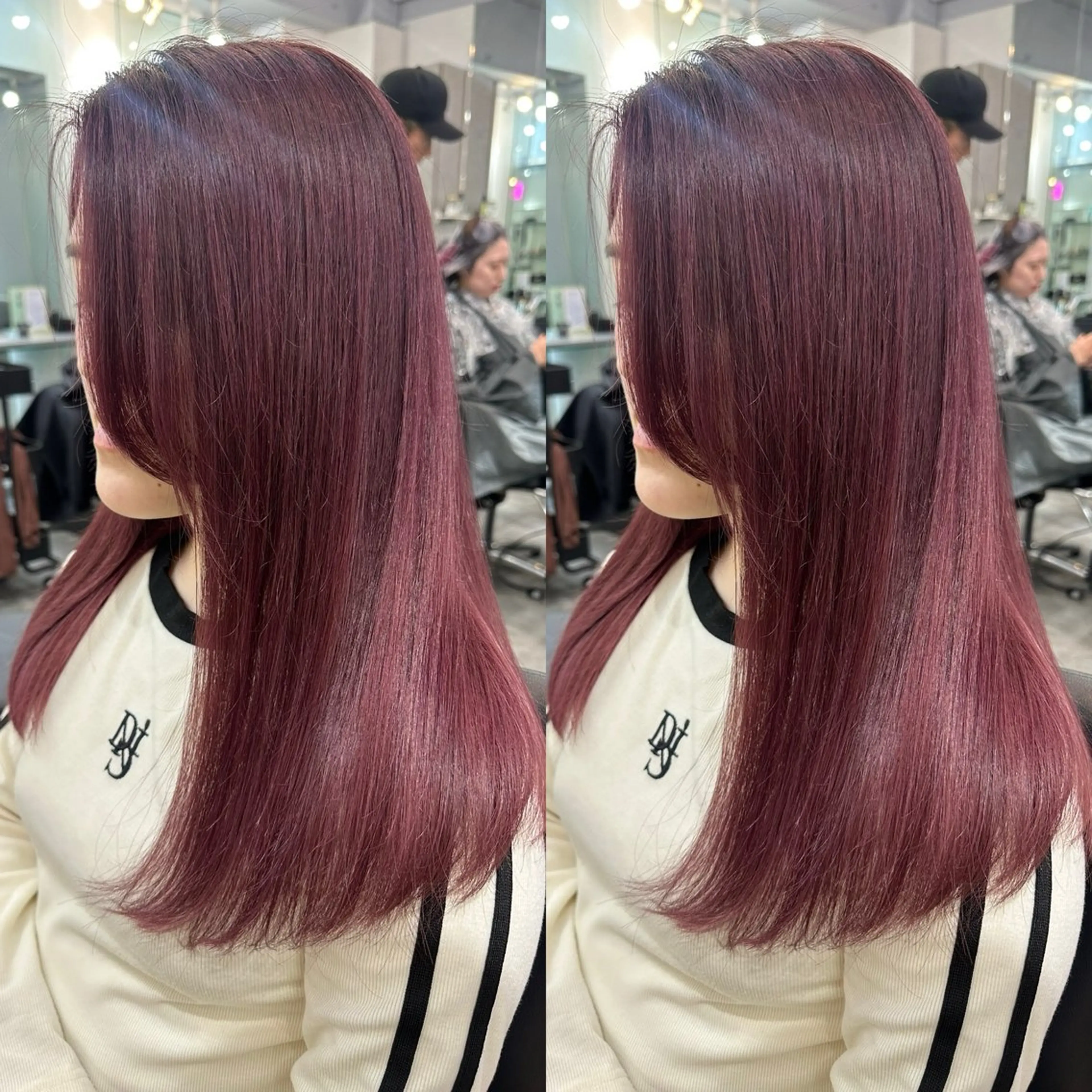 ロング カラー ブリーチ 透明感カラー インナーカラー 韓国風ヘア 縮毛矯正 ヘアカラー トリートメント 縮毛矯正×ボブ💎 髪質改善/木下のヘアスタイル