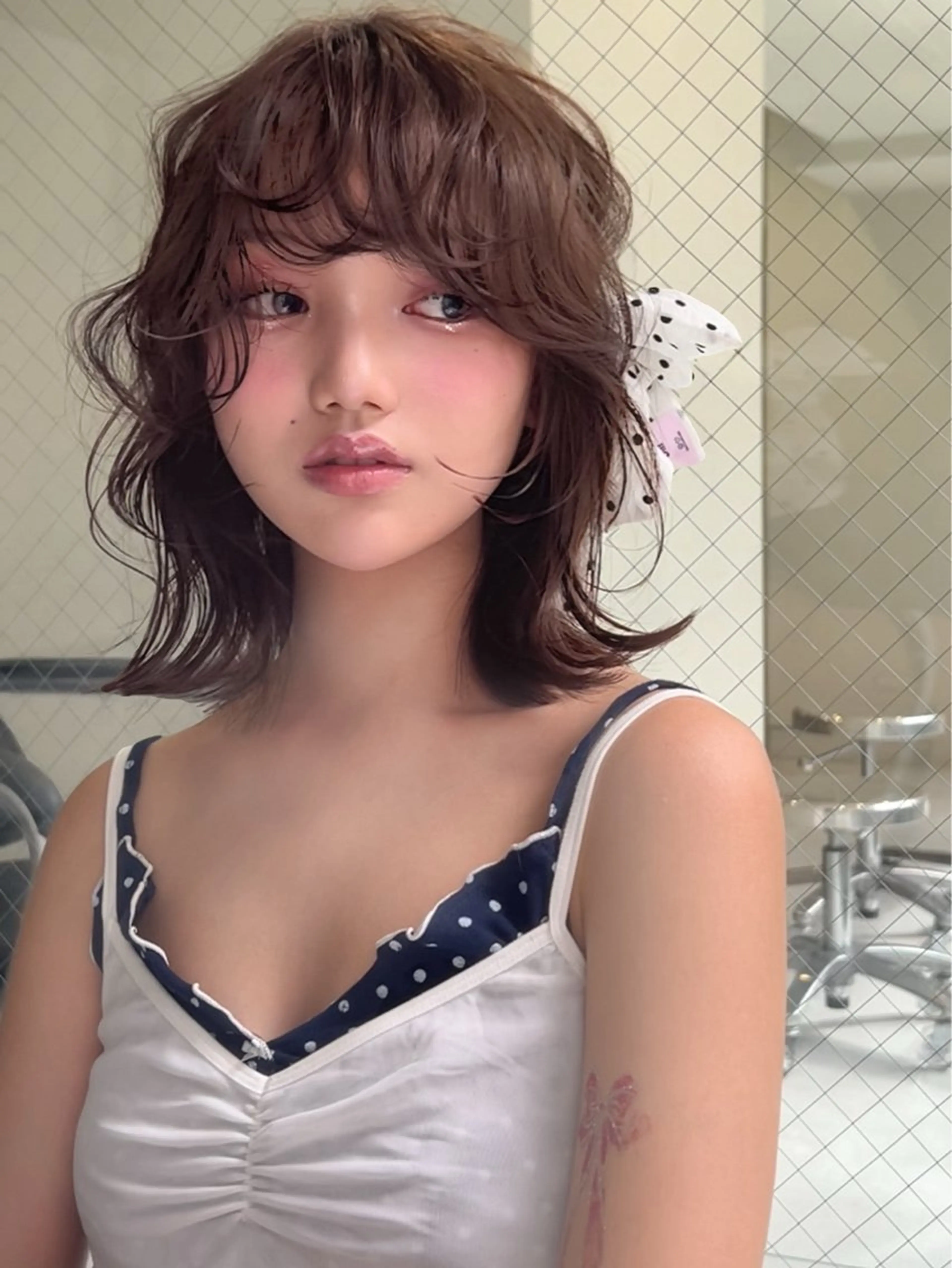 ショート カラー ブラウンカラー 伸ばしかけ カット 小顔ボブ jilblanカホのヘアスタイル