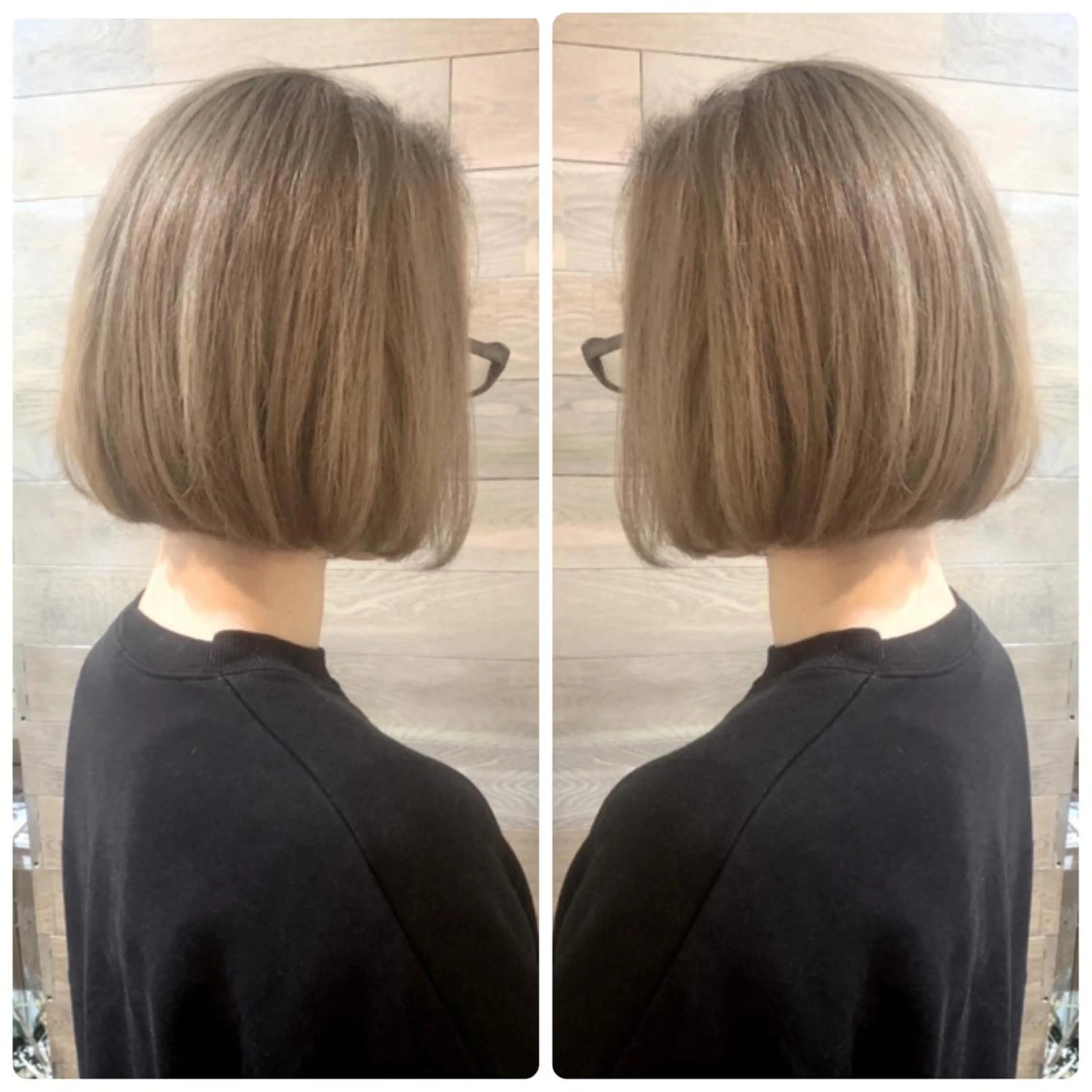 ミディアム カラー バレイヤージュ ブラウンカラー ココアブラウン デザインカラー グラデーションカラー カット ヘアカラー 京都大人女性ショート 徒歩1分/秋山のヘアスタイル