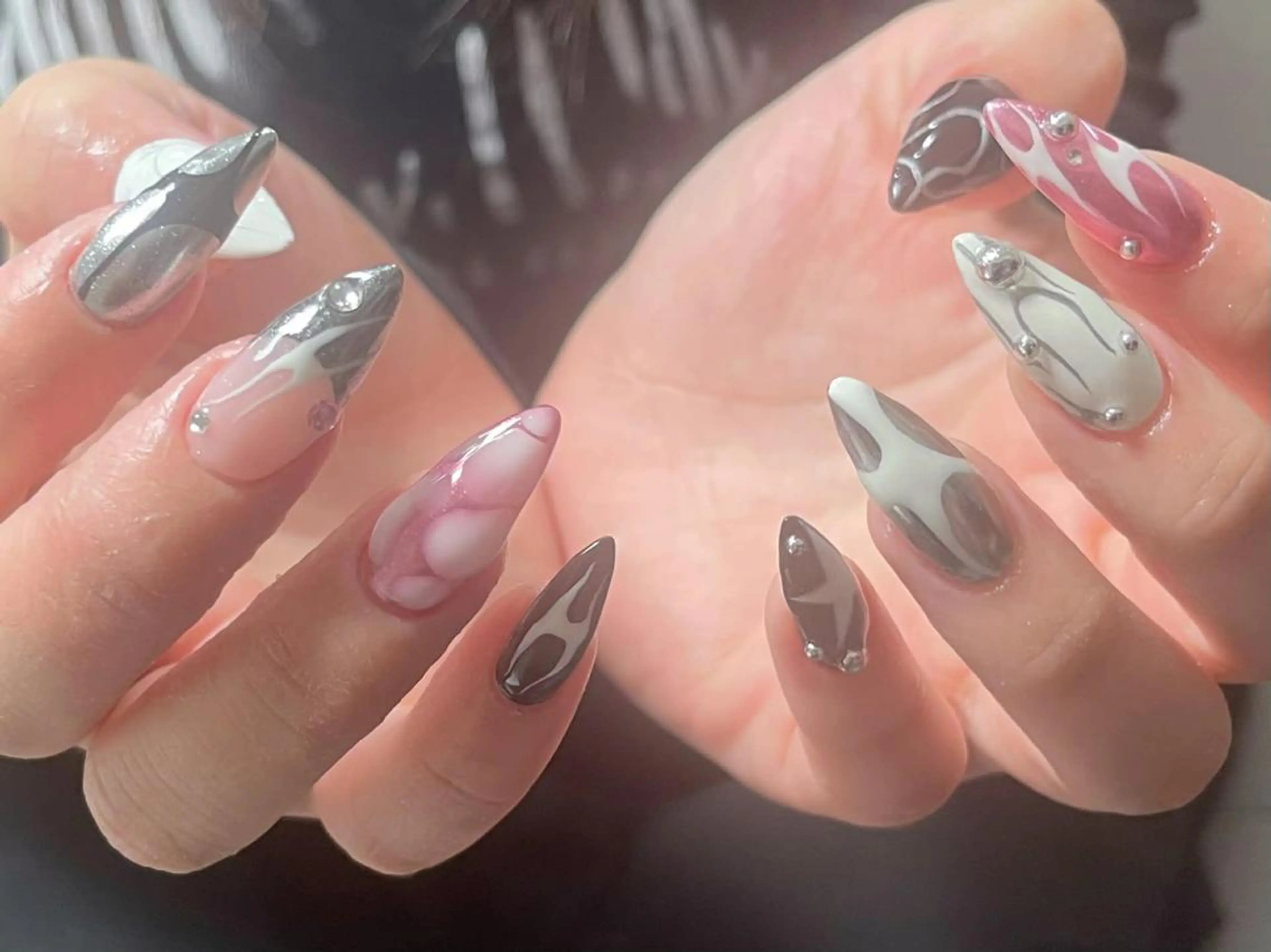 ネイル ボルドー チークネイル 長さ出し フレンチネイル ジェルネイル ハンドネイル アンアンBelle Nail 池袋のネイルデザイン