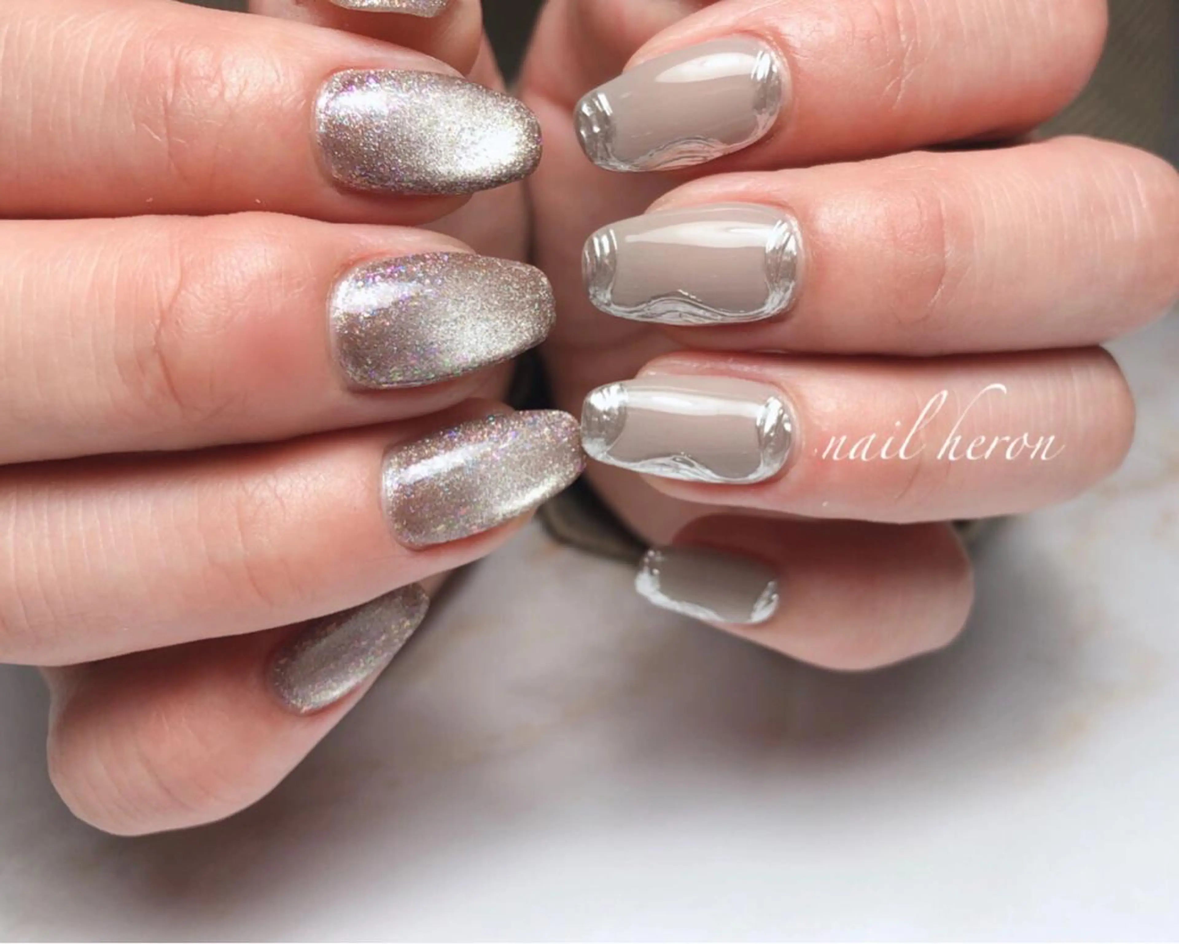 ネイル マグネットネイル ハンドネイル saki_ nail heronのネイルデザイン